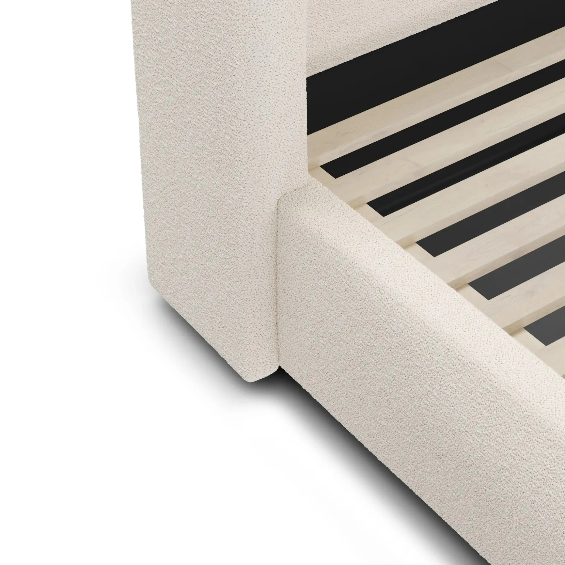 Calabri King Upholstered Bed - Ivory Wool Bouclé