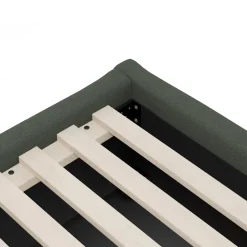 Calabri King Upholstered Bed - Green Wool Bouclé
