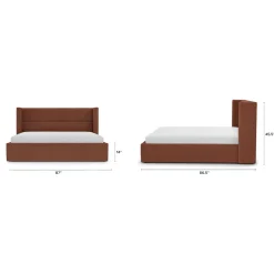 Calabri King Upholstered Bed - Napa Rust