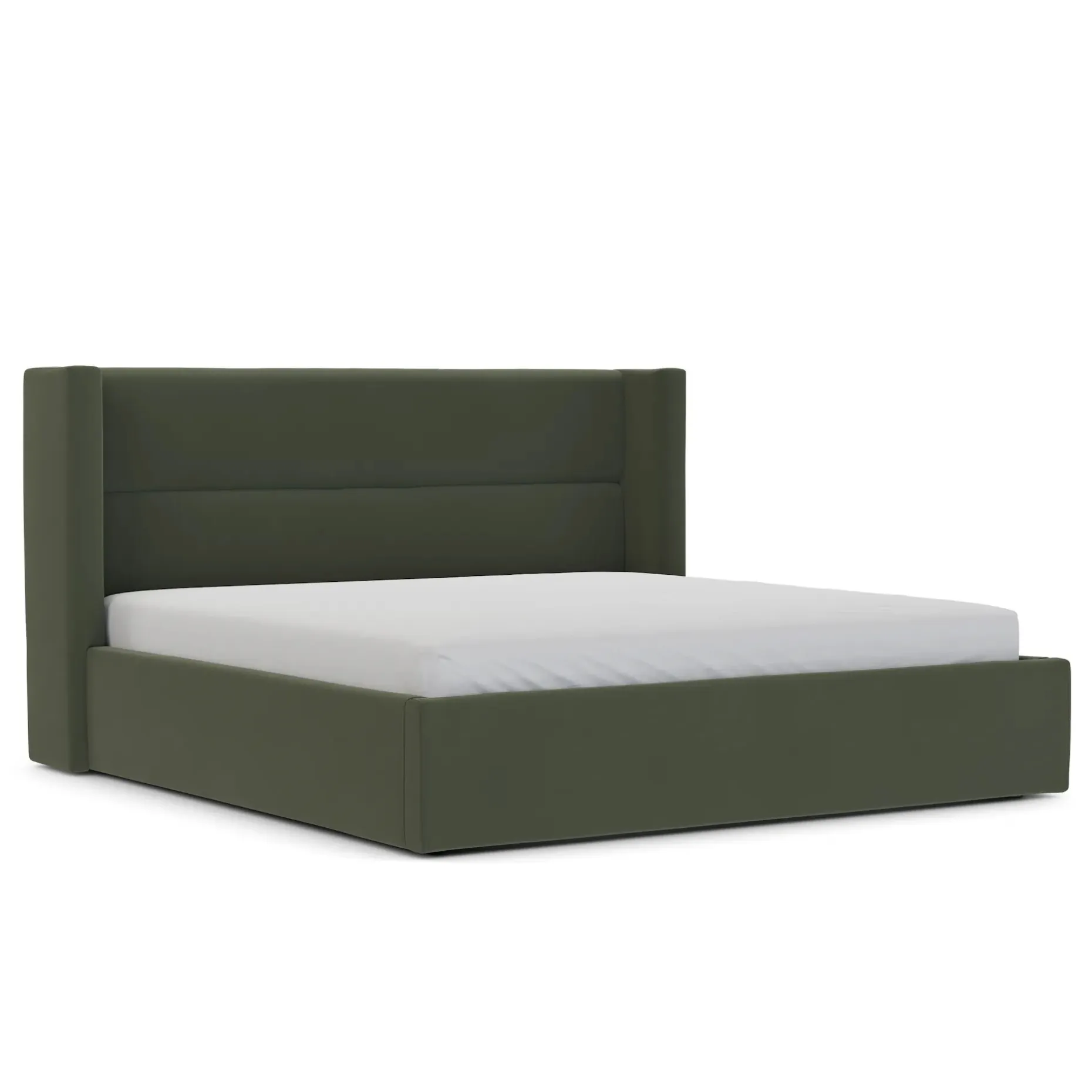 Calabri King Velvet Bed - Hale Fir Green