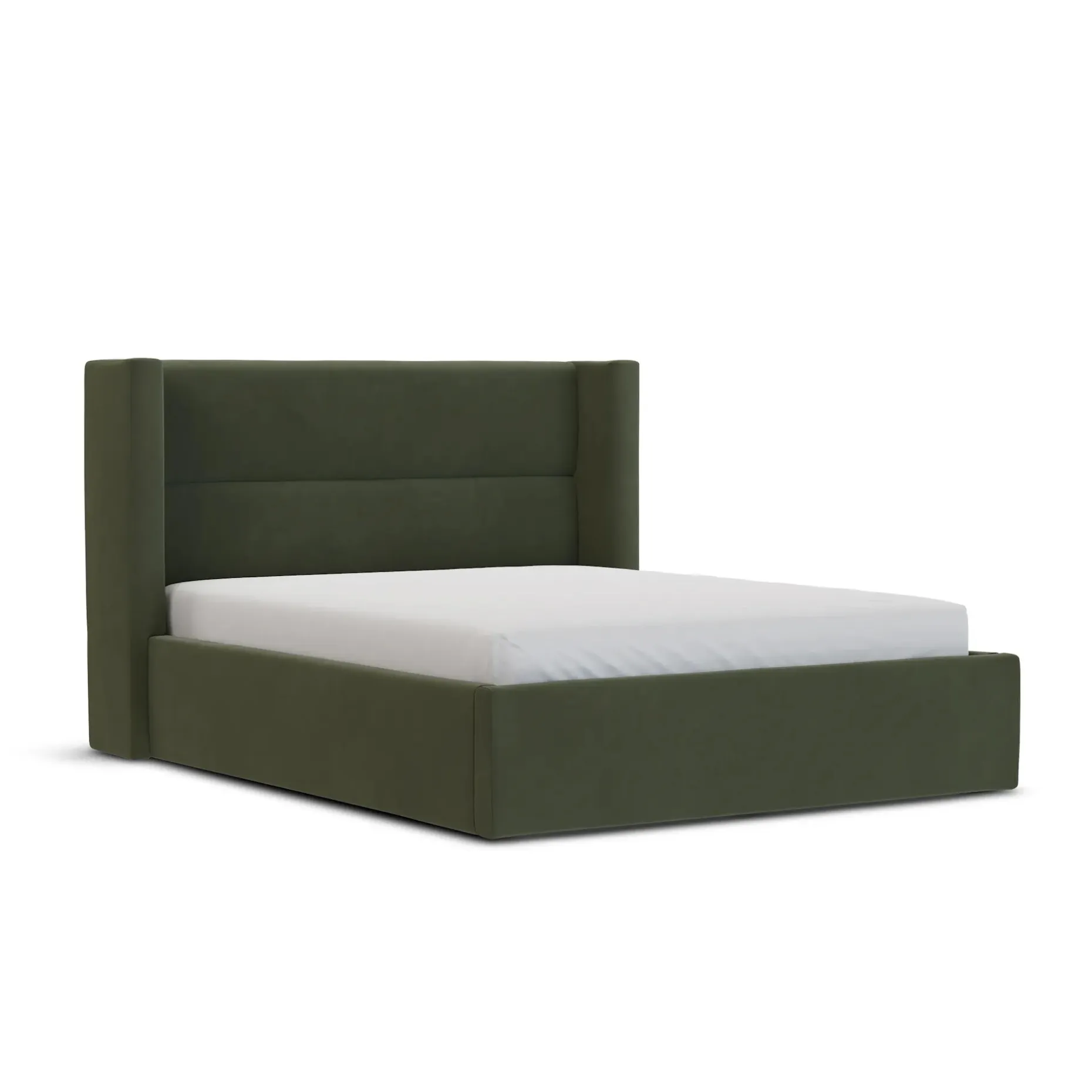 Calabri Queen Velvet Bed - Hale Fir Green