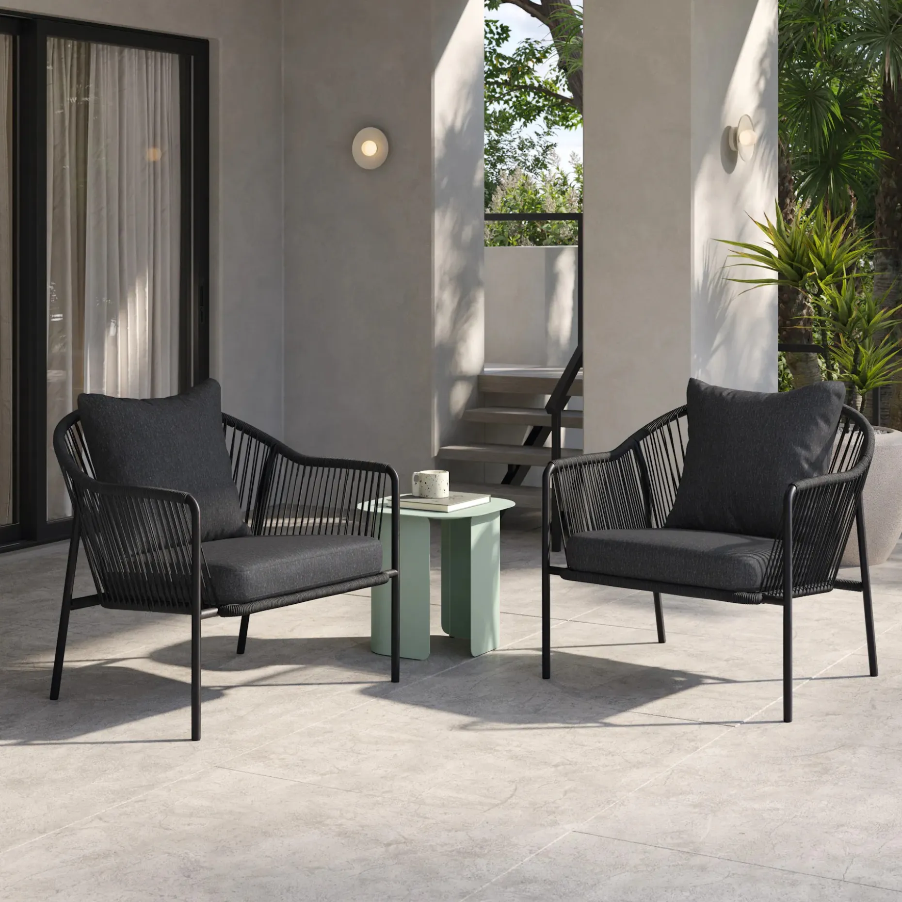 Calicut 33" Outdoor Lounge Chair - Coast Black