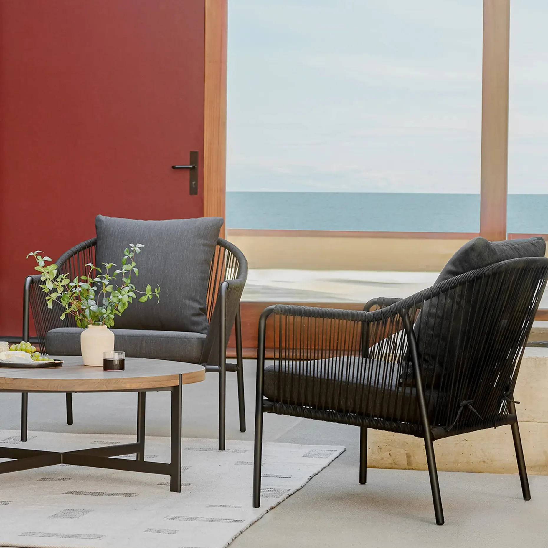 Calicut 33" Outdoor Lounge Chair - Coast Black