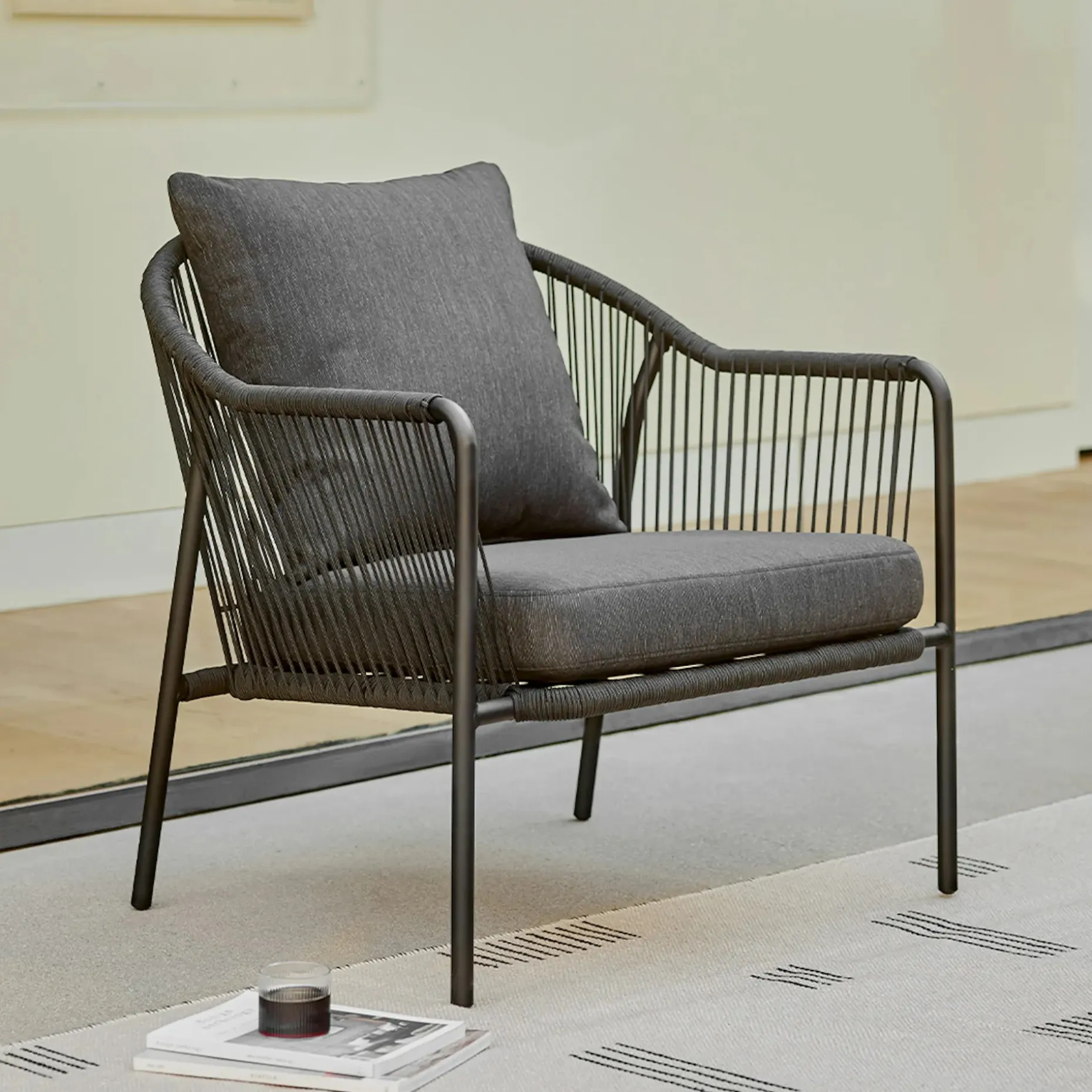 Calicut 33" Outdoor Lounge Chair - Coast Black