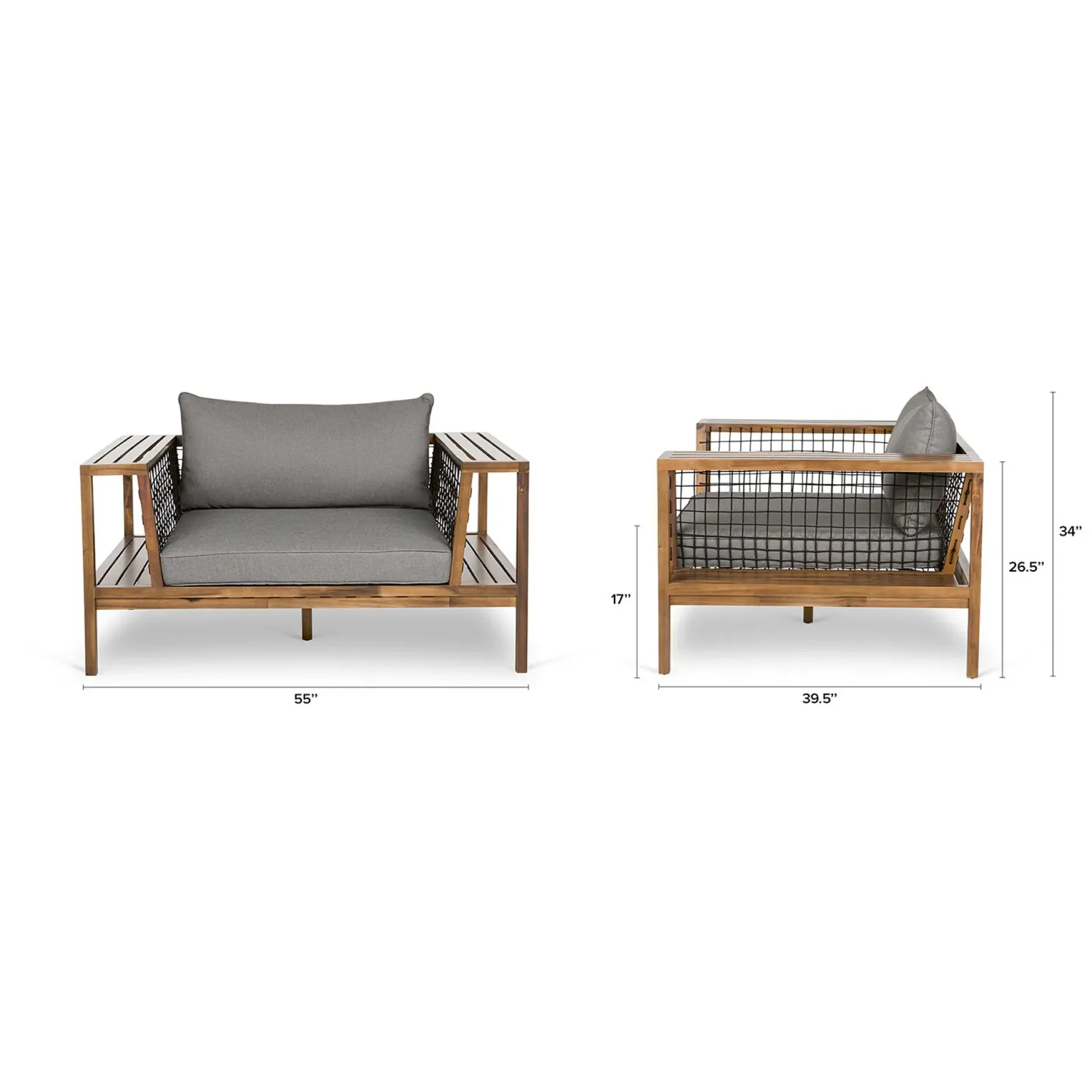 Callais 55" Outdoor Lounge Chair - Taupe Gray