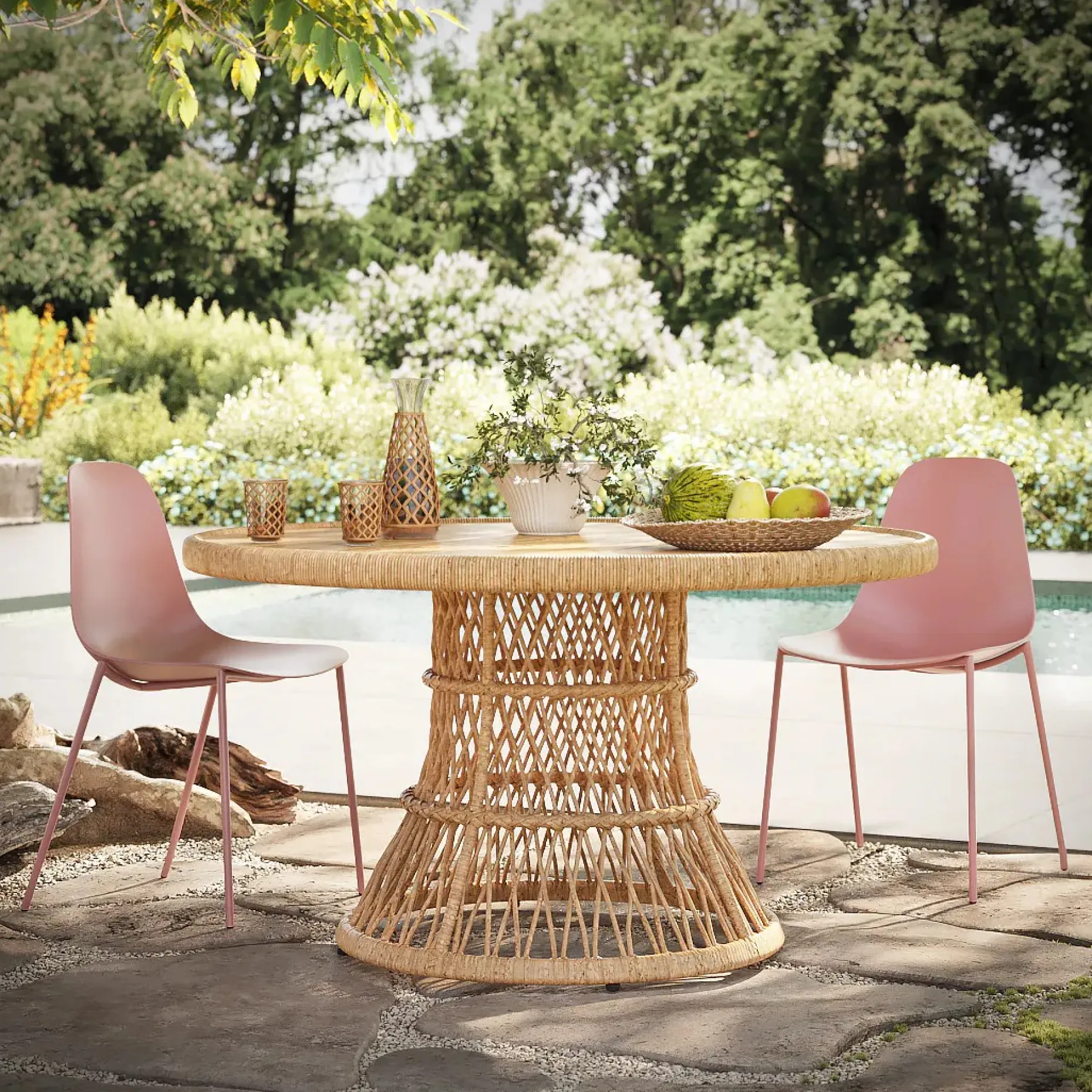 Calliope 54.5" Outdoor Dining Table - Wicker
