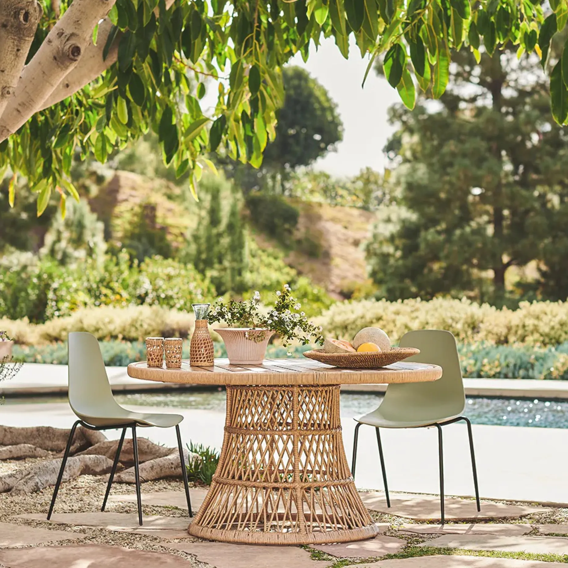 Calliope 54.5" Outdoor Dining Table - Wicker