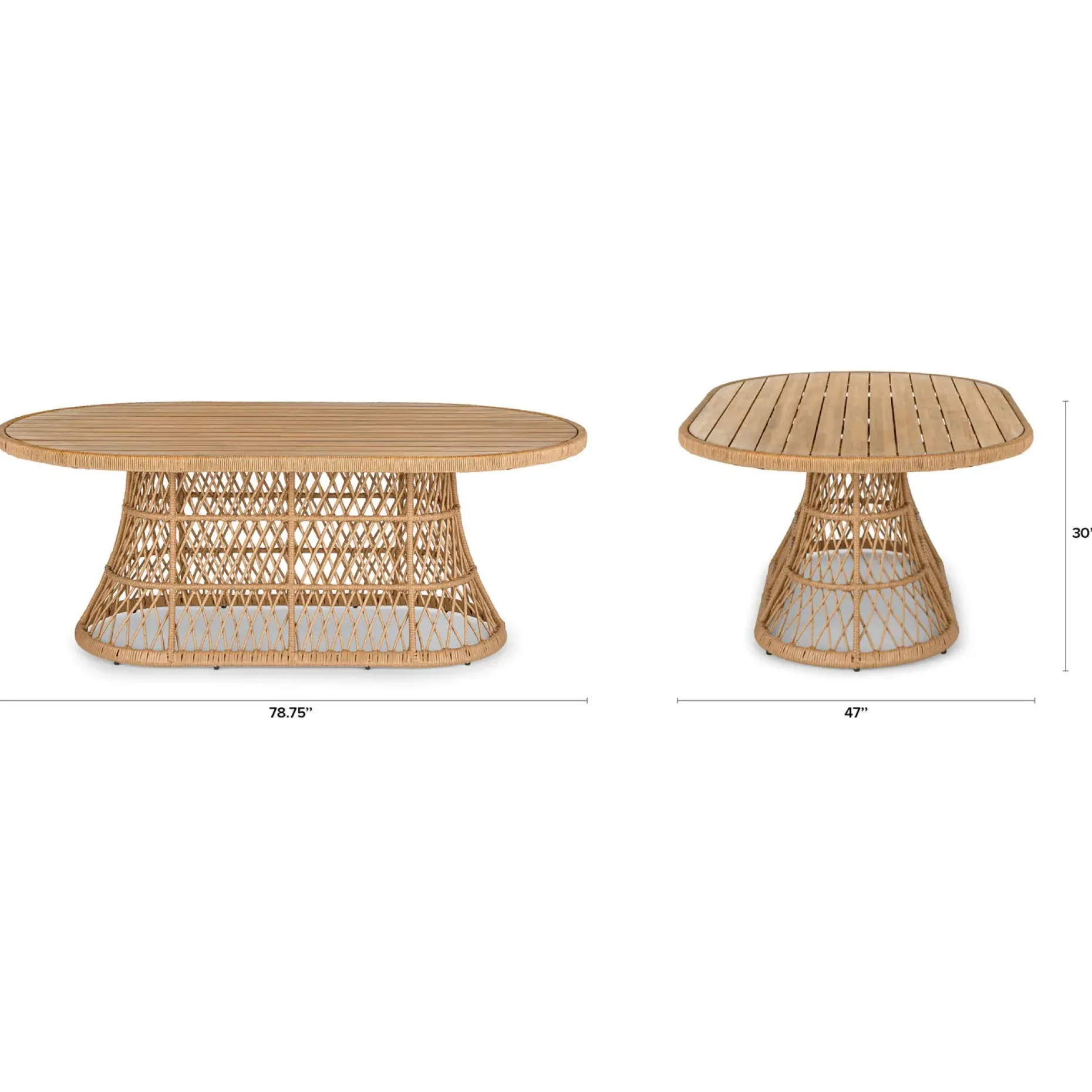 Calliope 78.75" Outdoor Dining Table - Wicker