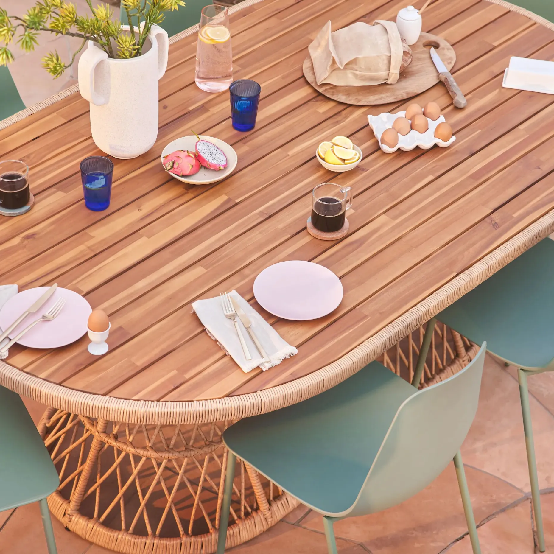 Calliope 78.75" Outdoor Dining Table - Wicker