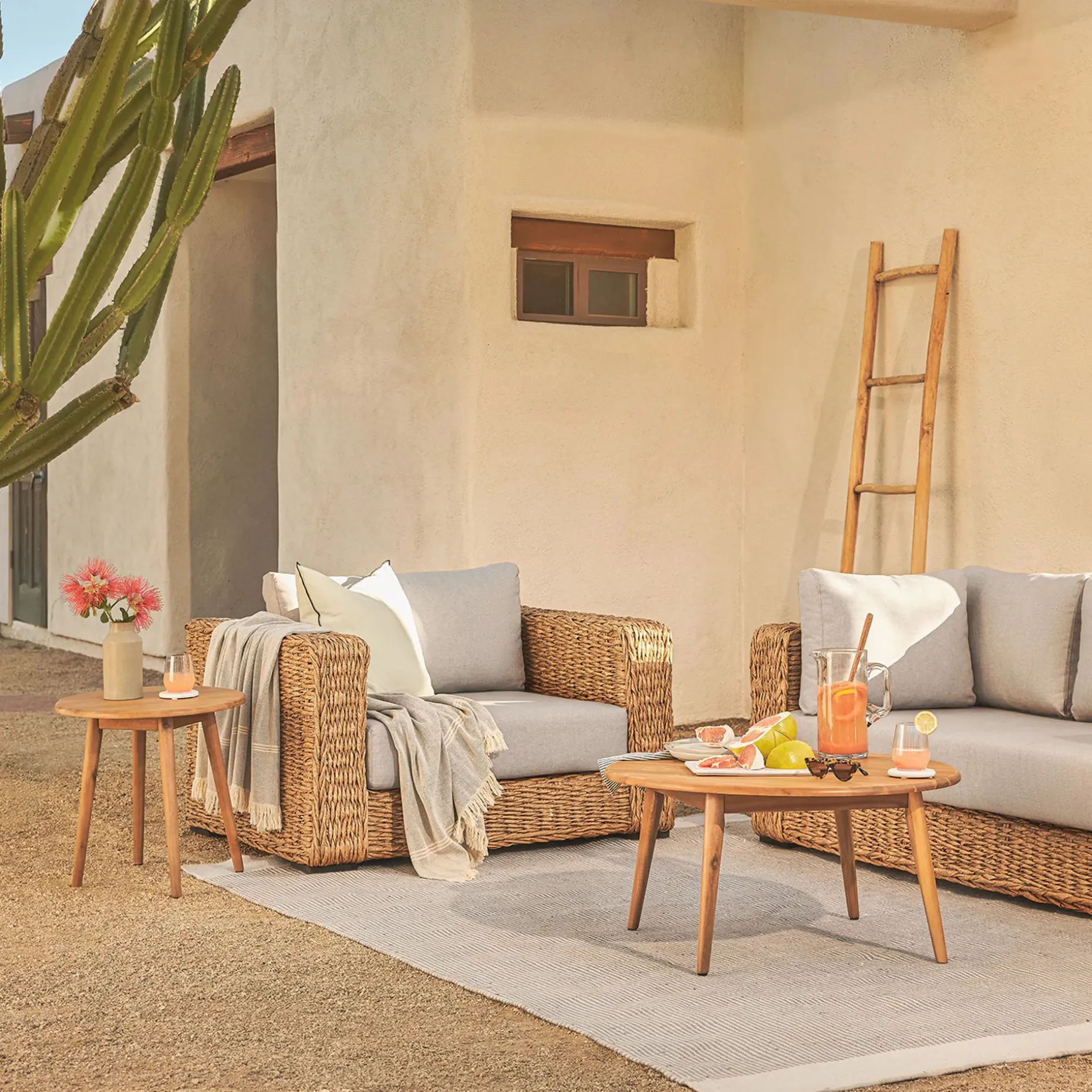 Capra 46" Outdoor Lounge Chair - Beach Sand