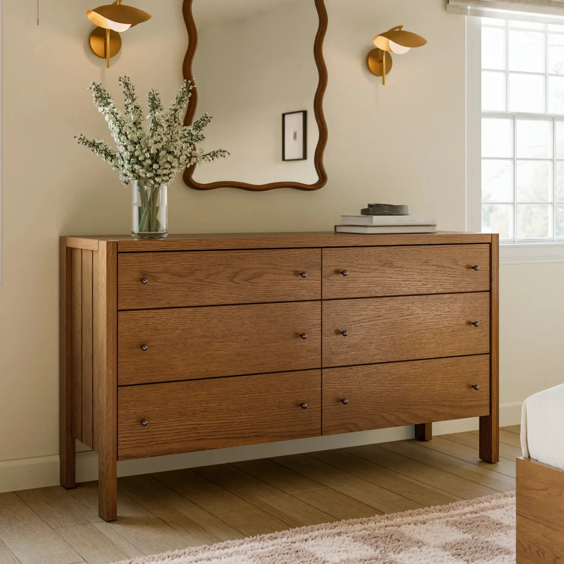 Cassie 6-Drawer Double Dresser - Smoked Oak