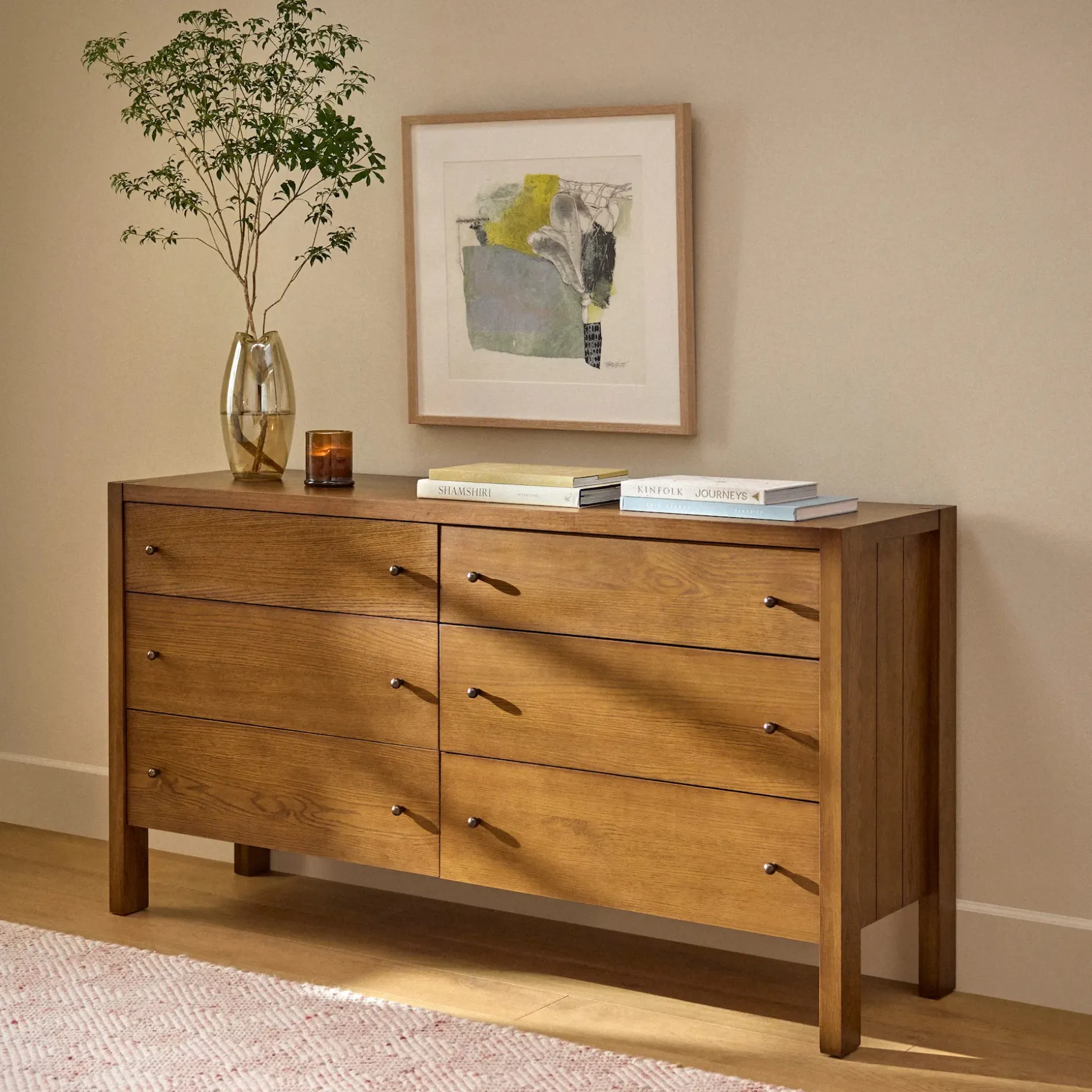 Cassie 6-Drawer Double Dresser - Smoked Oak