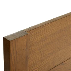 Cassie Queen Upholstered Bed with Nightstands - Smoked Oak and Taupe Chenille