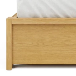 Cassie Queen Upholstered Storage Bed - Natural Oak and Ivory Chenille