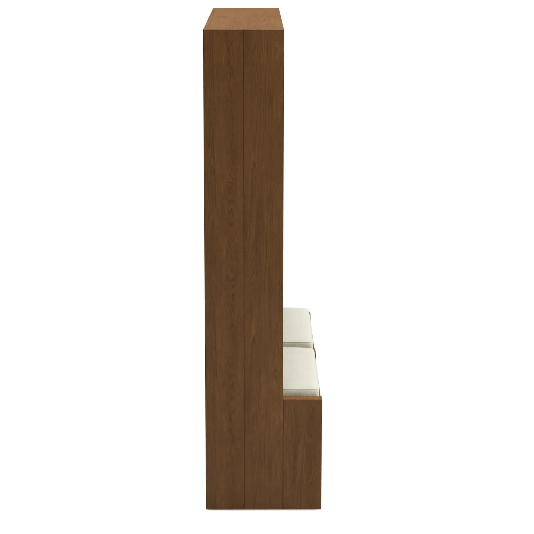 Cassie 44" Two-Piece Hall Tree Set - Smoked Oak and Taupe Chenille