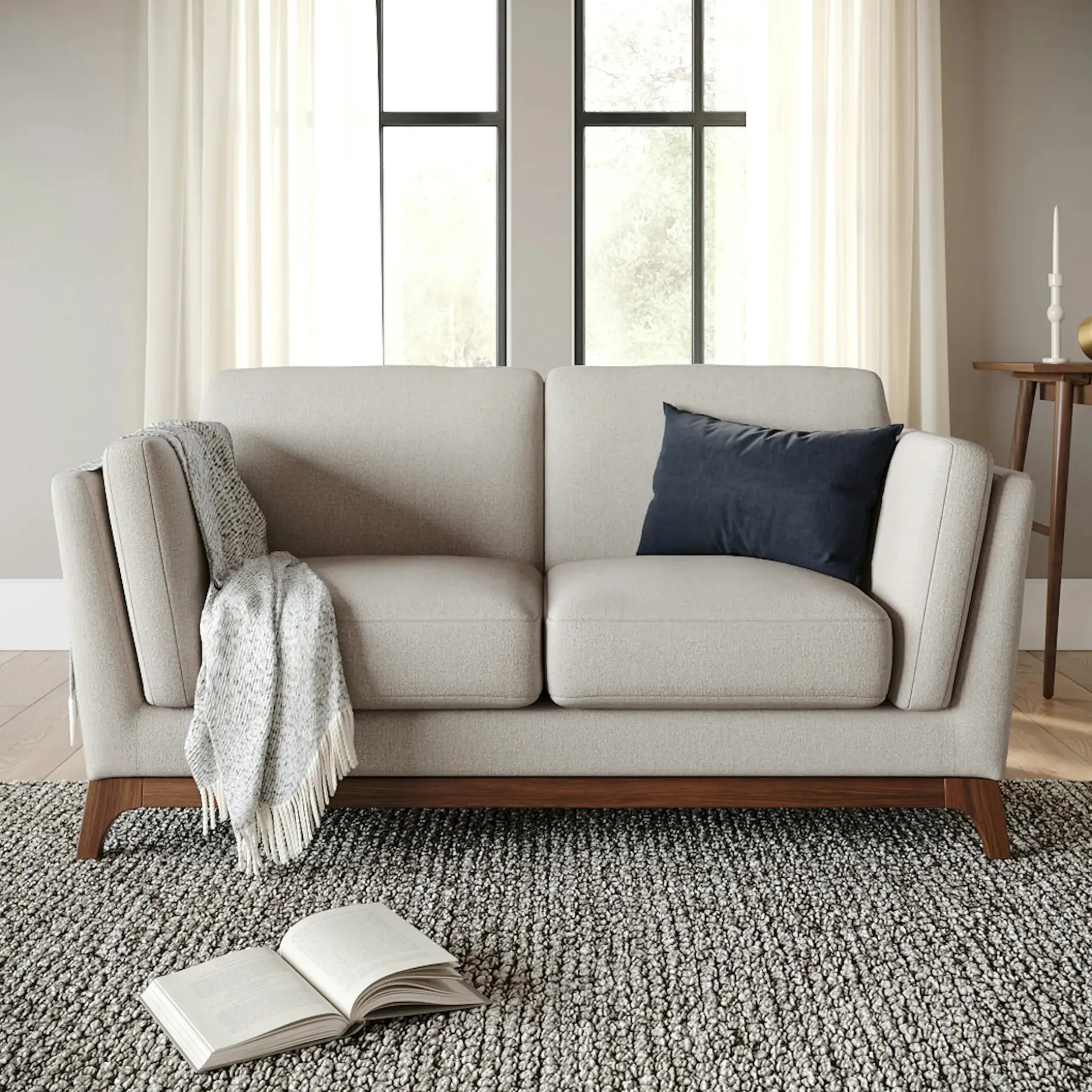 Ceni 61" Loveseat - Chalk Gray