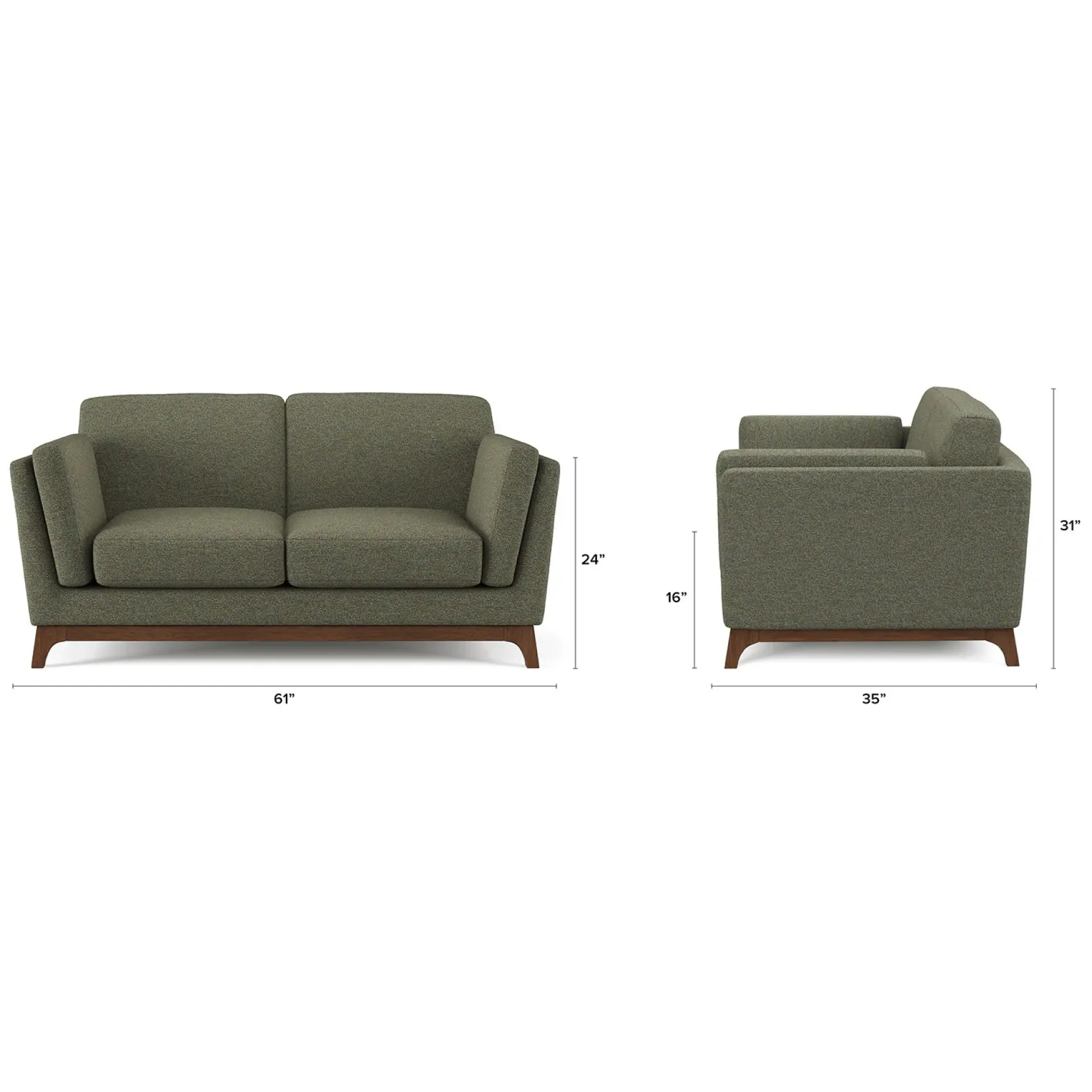 Ceni 61" Loveseat - Hemlock Green