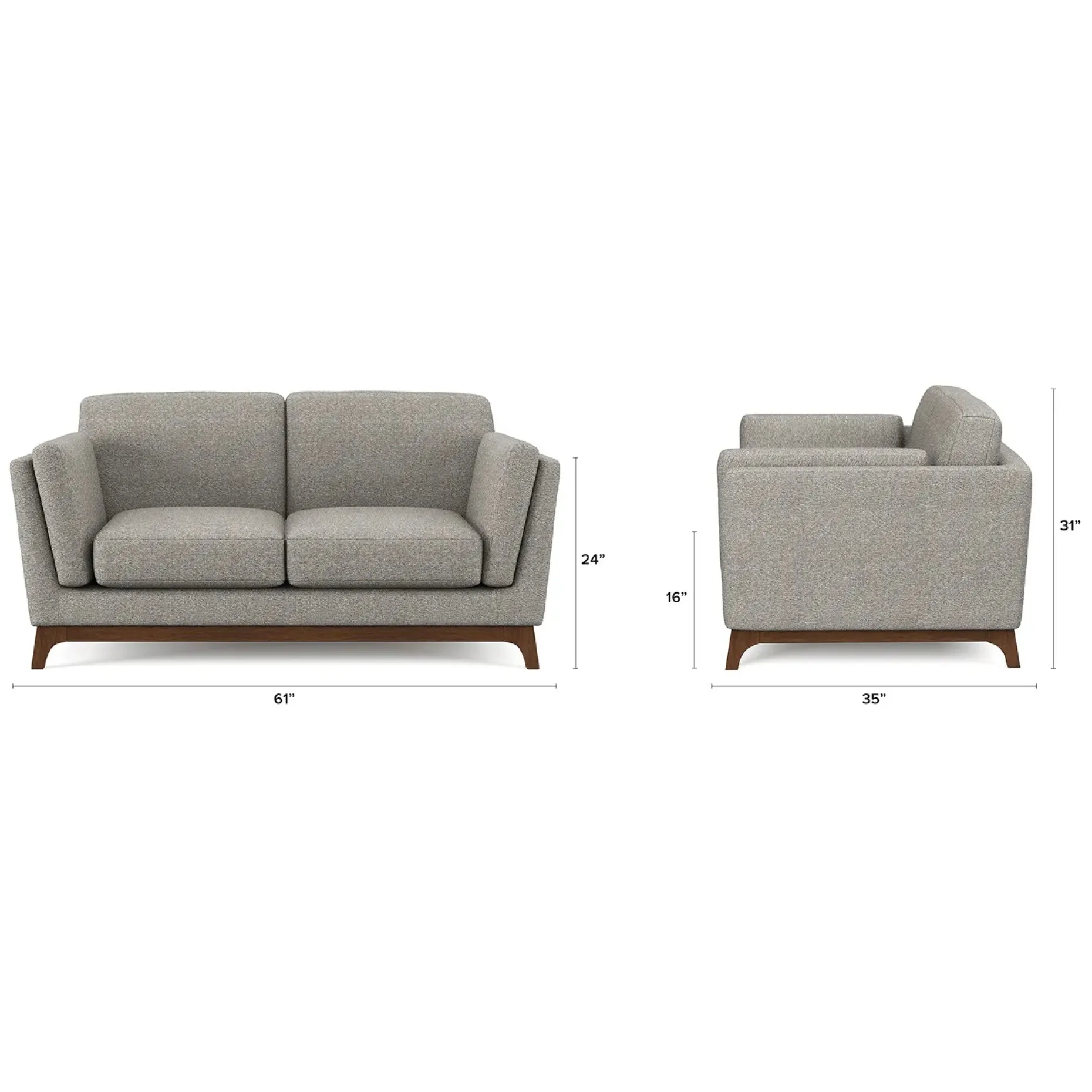 Ceni 61" Loveseat - Quarry Gray