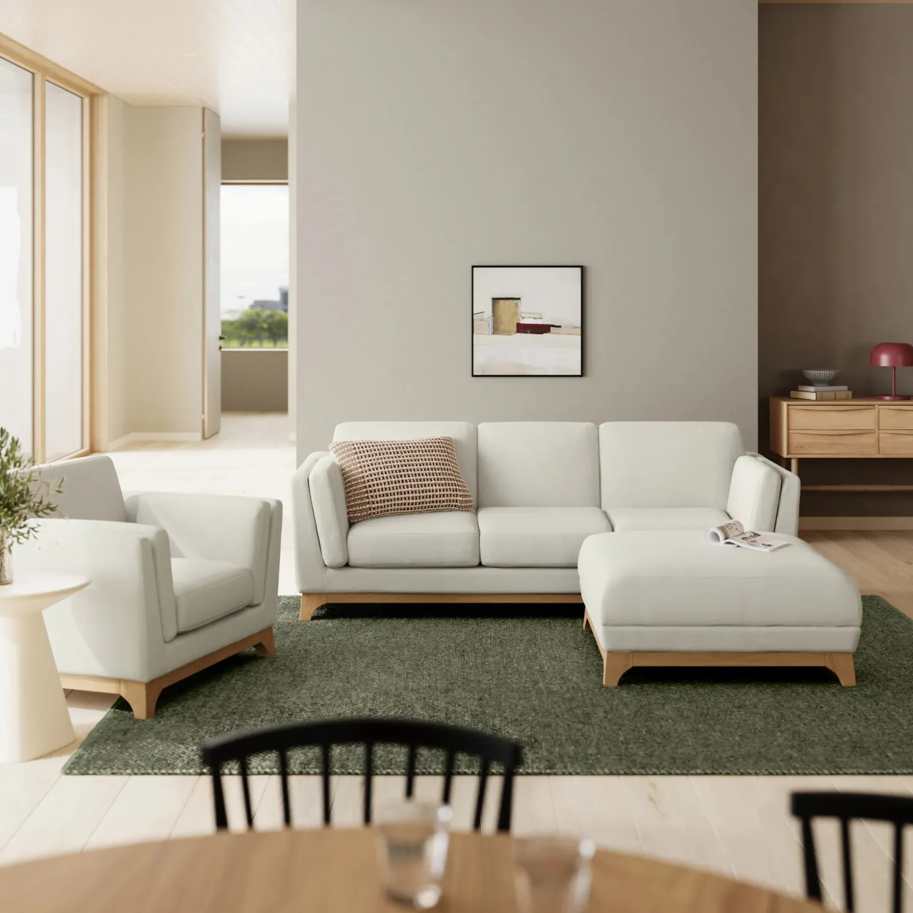 Ceni 83" Sofa - Buckler Ivory