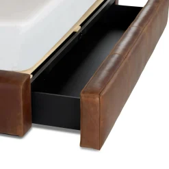 Cigar King Leather Storage Bed - Rawhide Brown