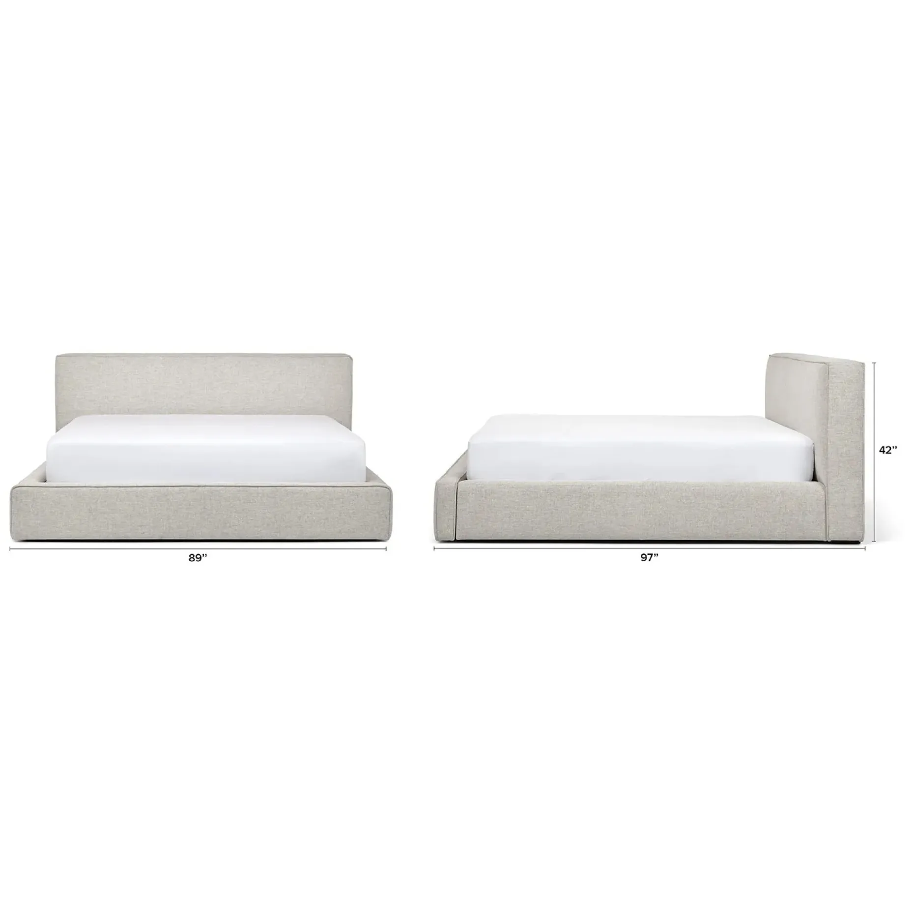 Cigar King Upholstered Storage Bed - Birch Ivory