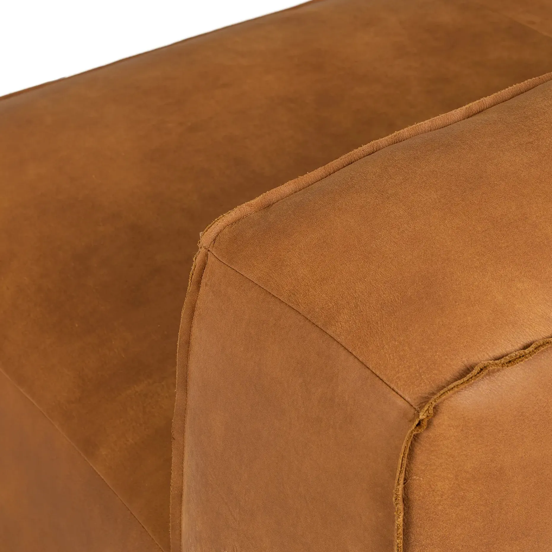 Cigar 56" Leather Loveseat - Rawhide Tan