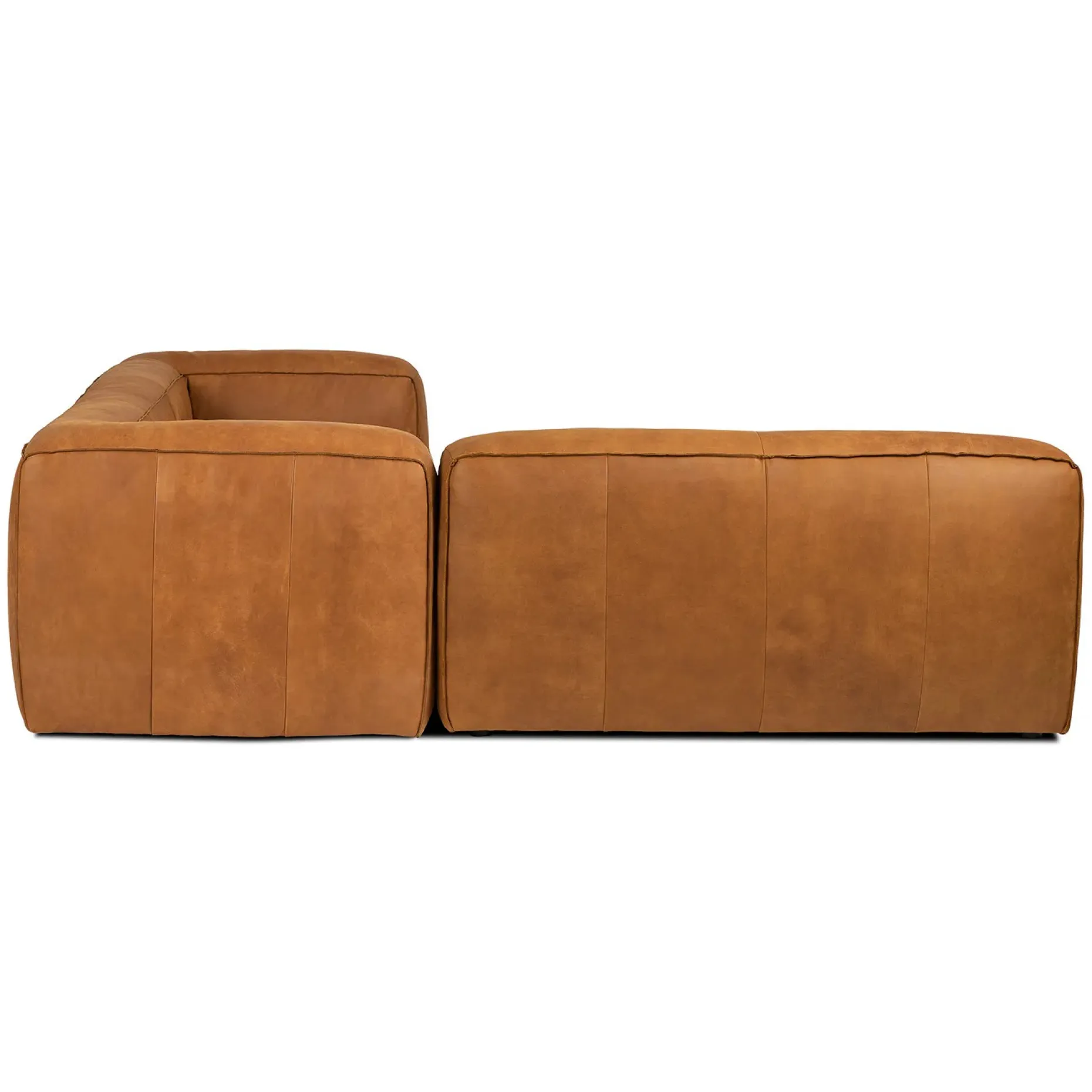 Cigar 94.5" Leather Reversible Sectional - Rawhide Tan