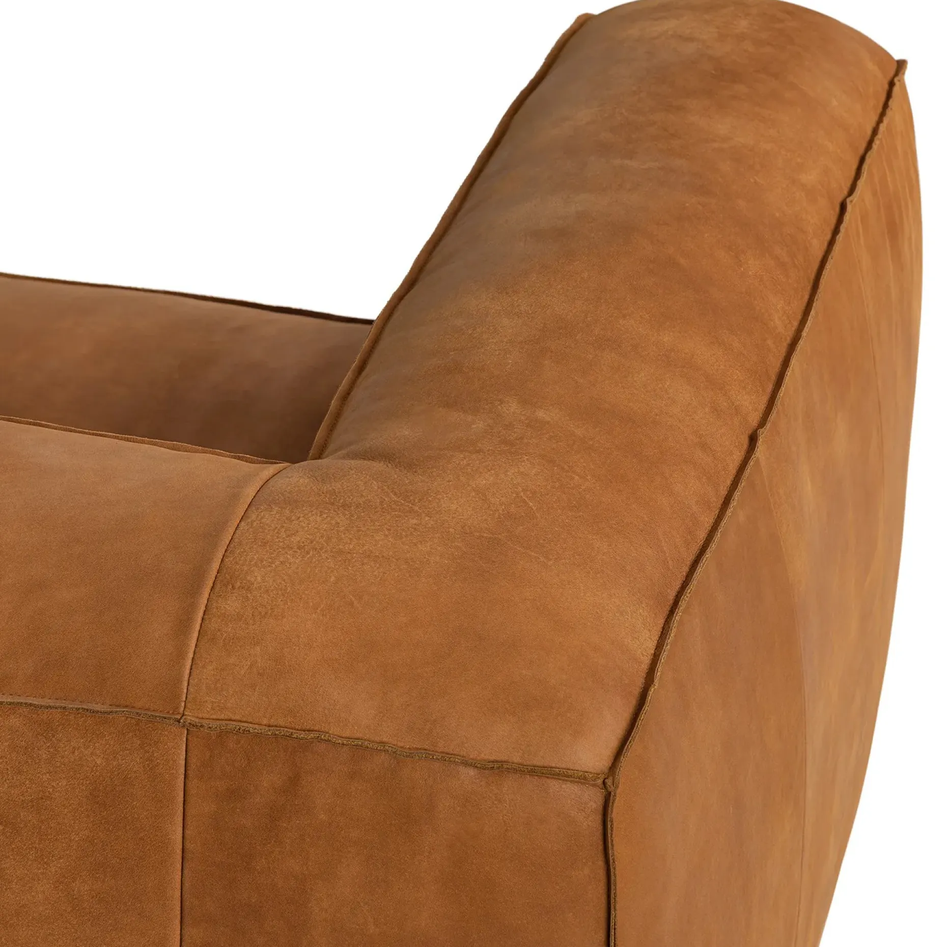 Cigar 94.5" Leather Reversible Sectional - Rawhide Tan