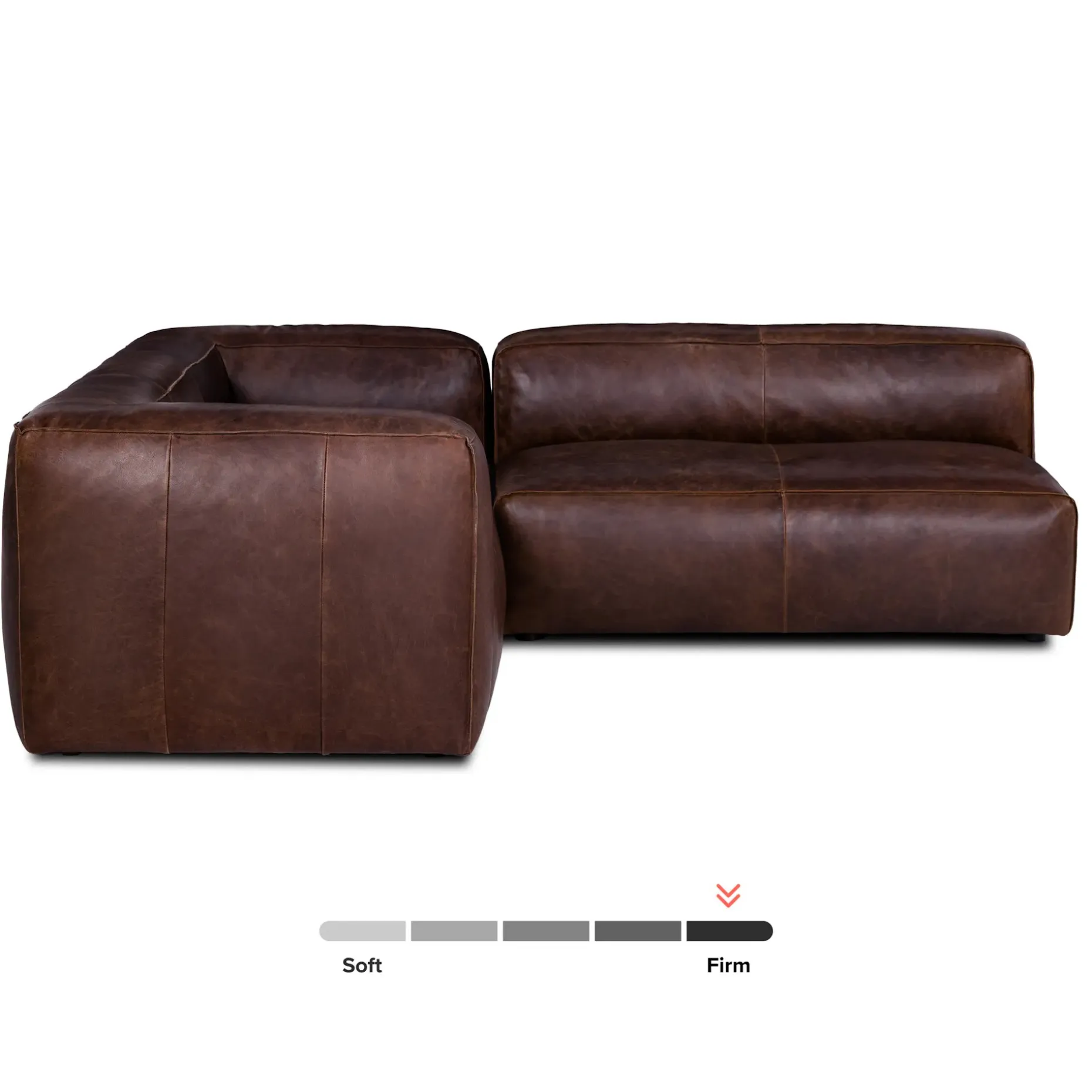 Cigar 94.5" Leather Reversible Sectional - Indiana Brown