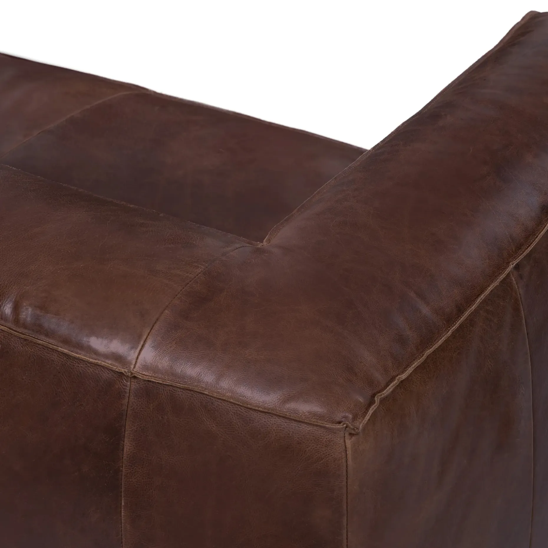 Cigar 94.5" Leather Reversible Sectional - Indiana Brown