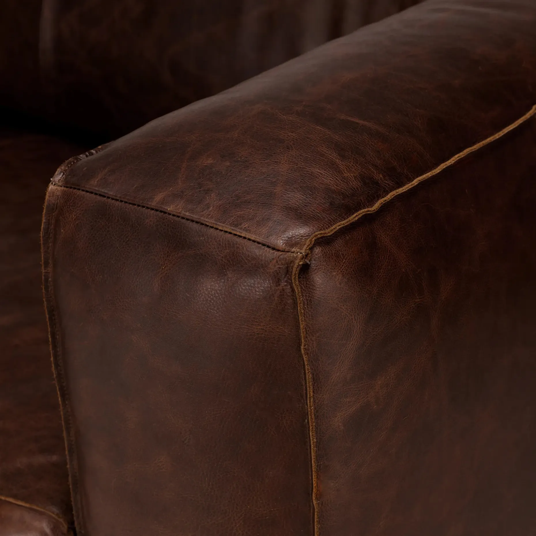 Cigar 92" Leather Sofa - Indiana Brown