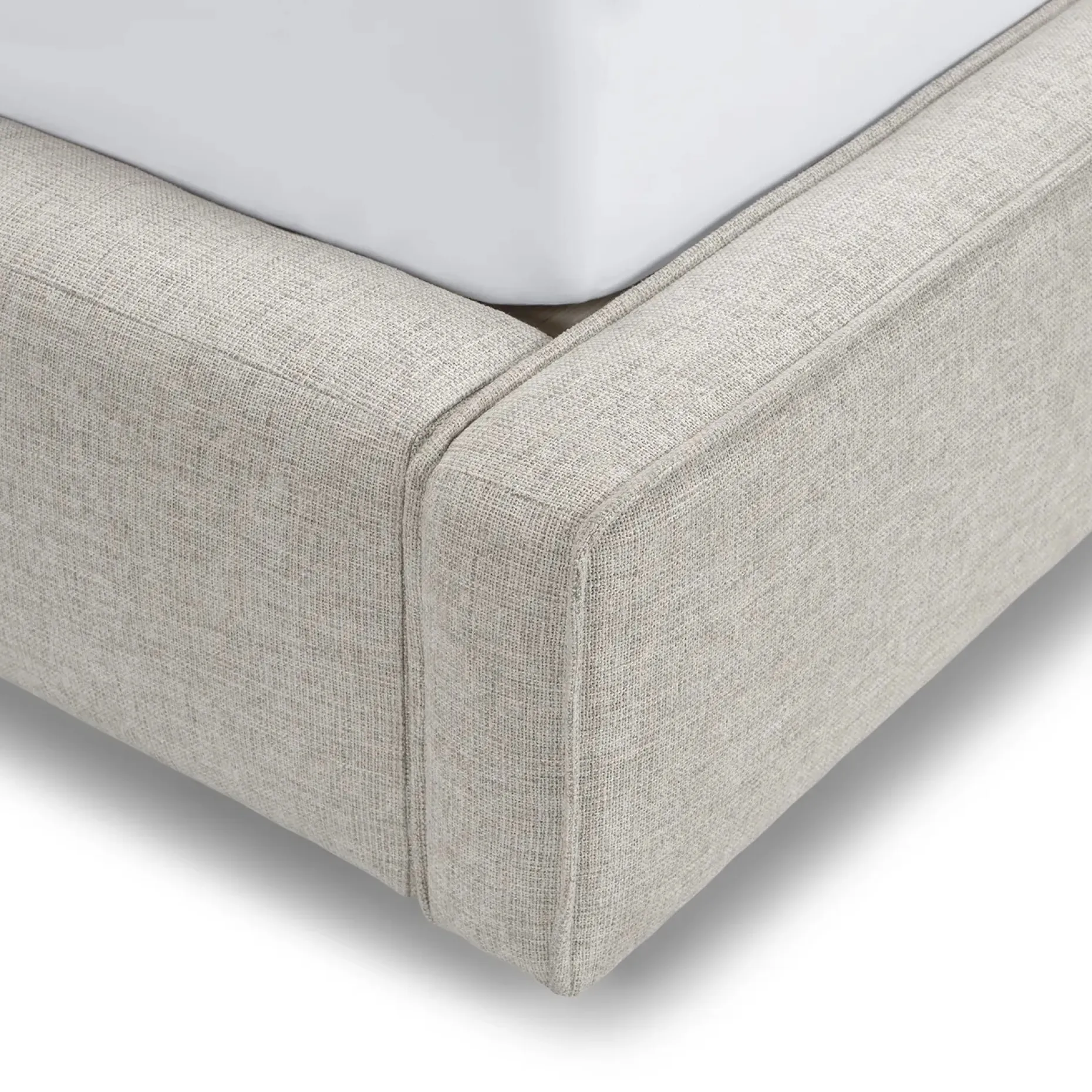 Cigar Queen Upholstered Storage Bed - Birch Ivory