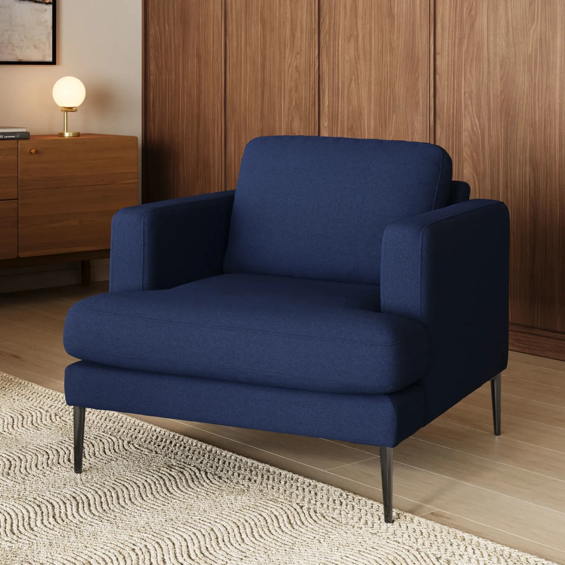 Cillian 36.5" Lounge Chair - Ratine Navy