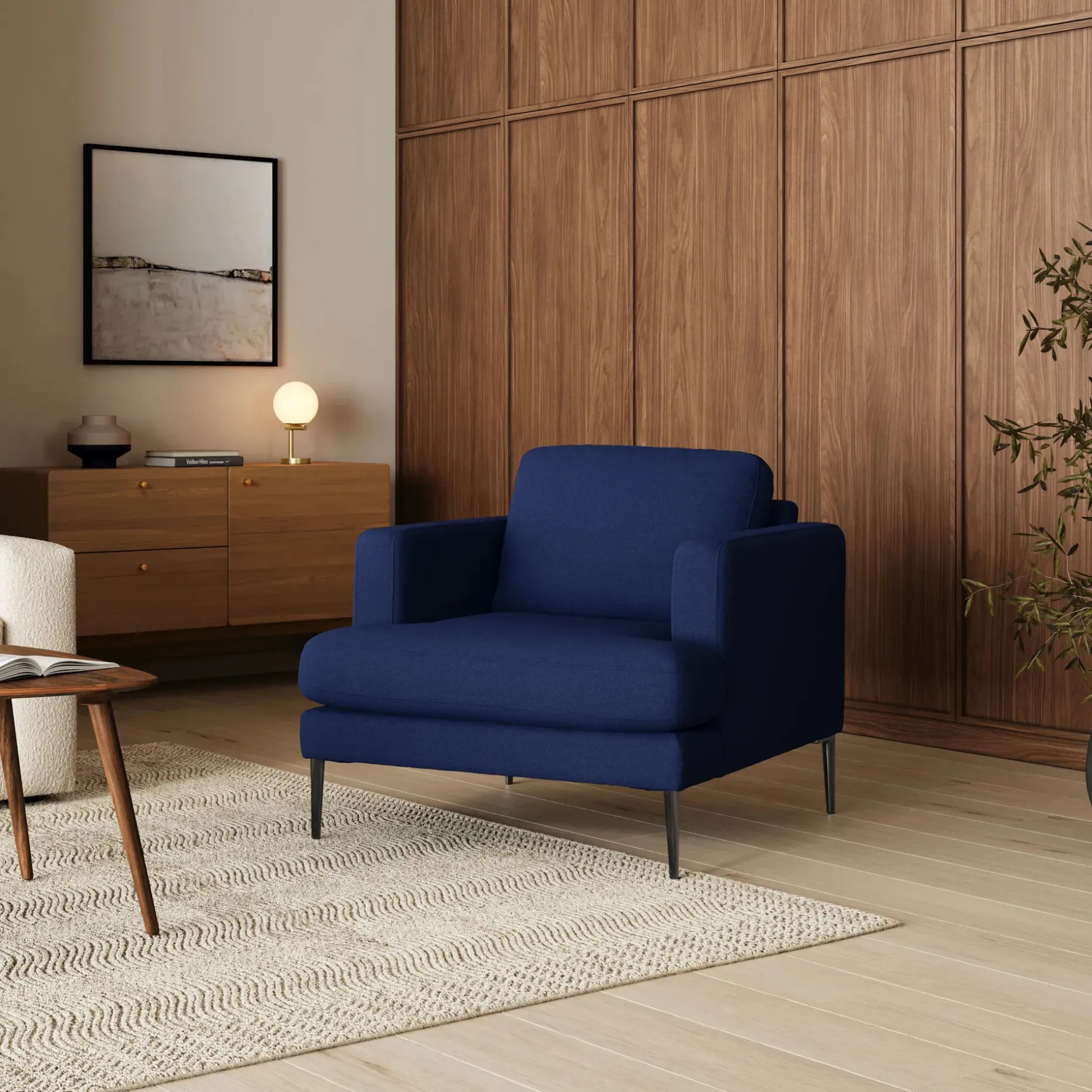 Cillian 36.5" Lounge Chair - Ratine Navy