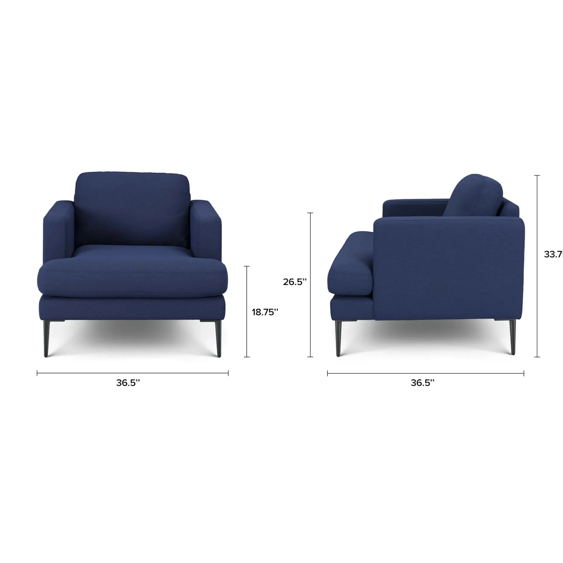 Cillian 36.5" Lounge Chair - Ratine Navy