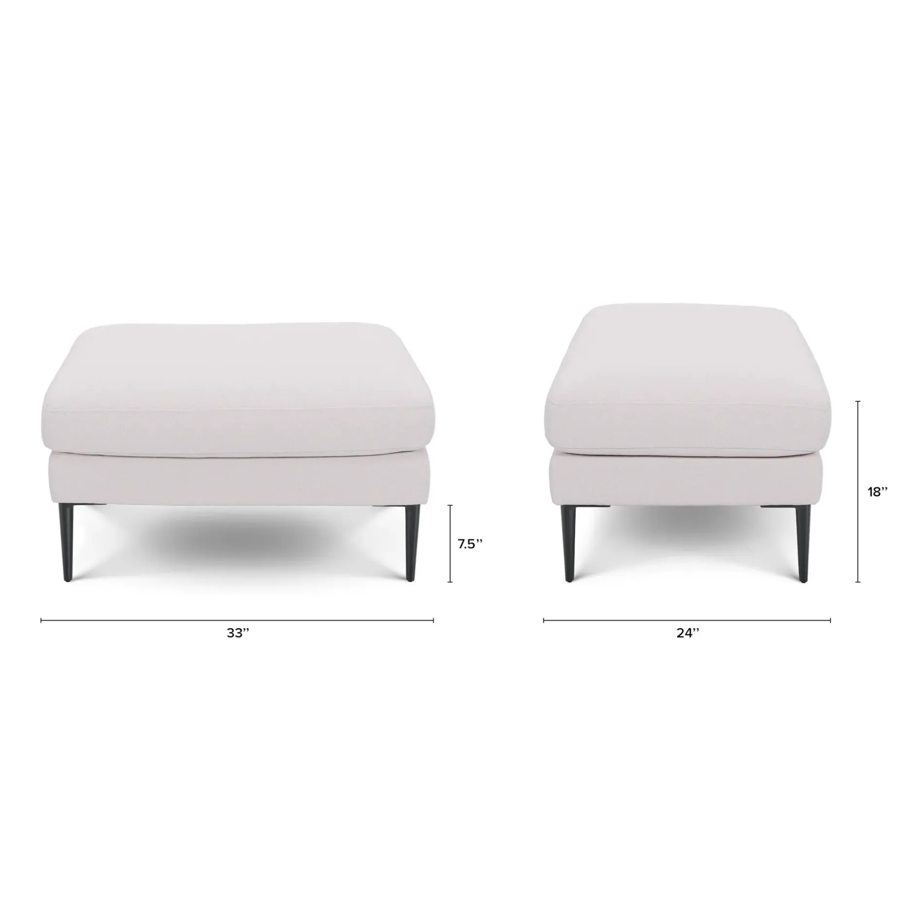 Cillian 33" Ottoman - Ratine Ivory