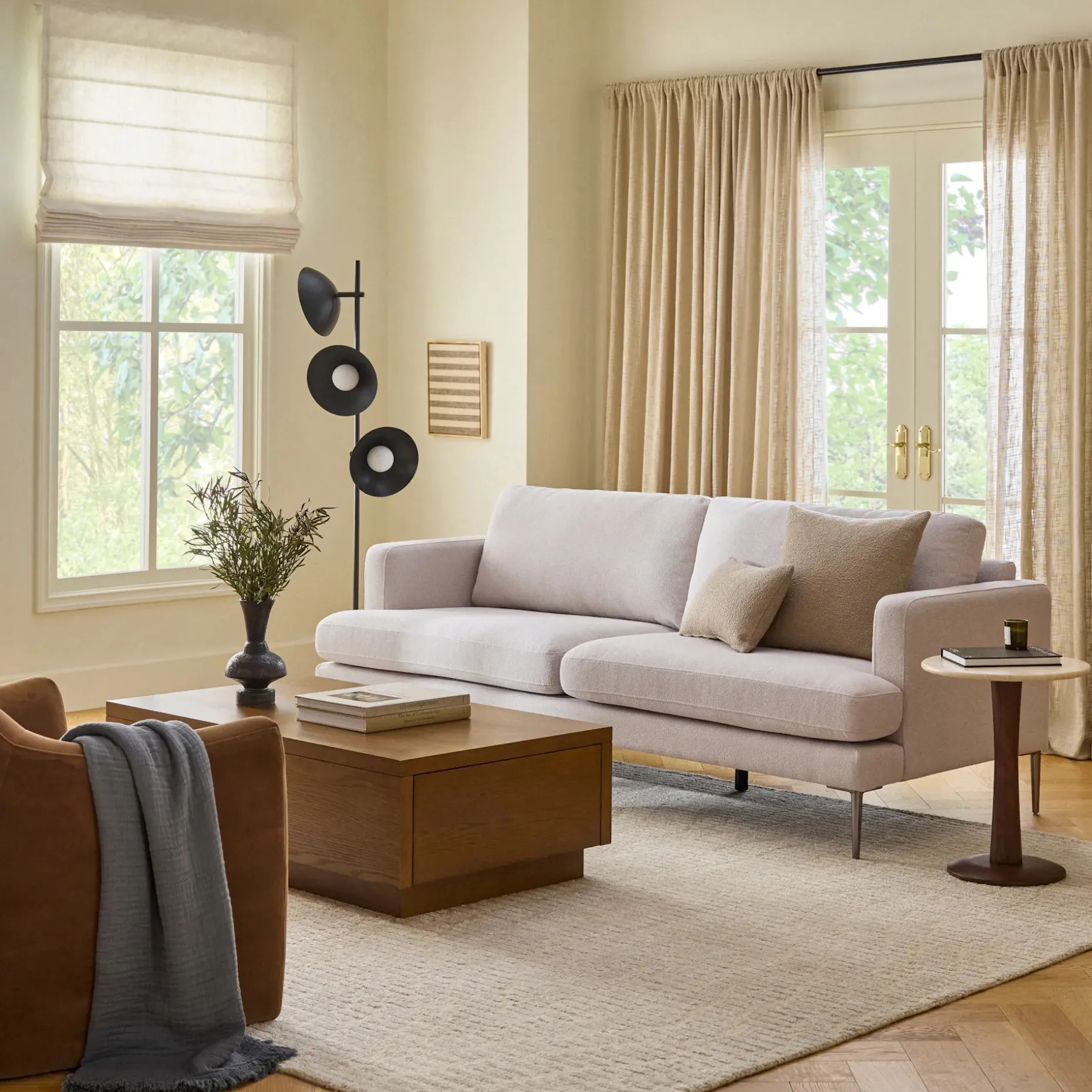 Cillian 87" Sofa - Ratine Ivory