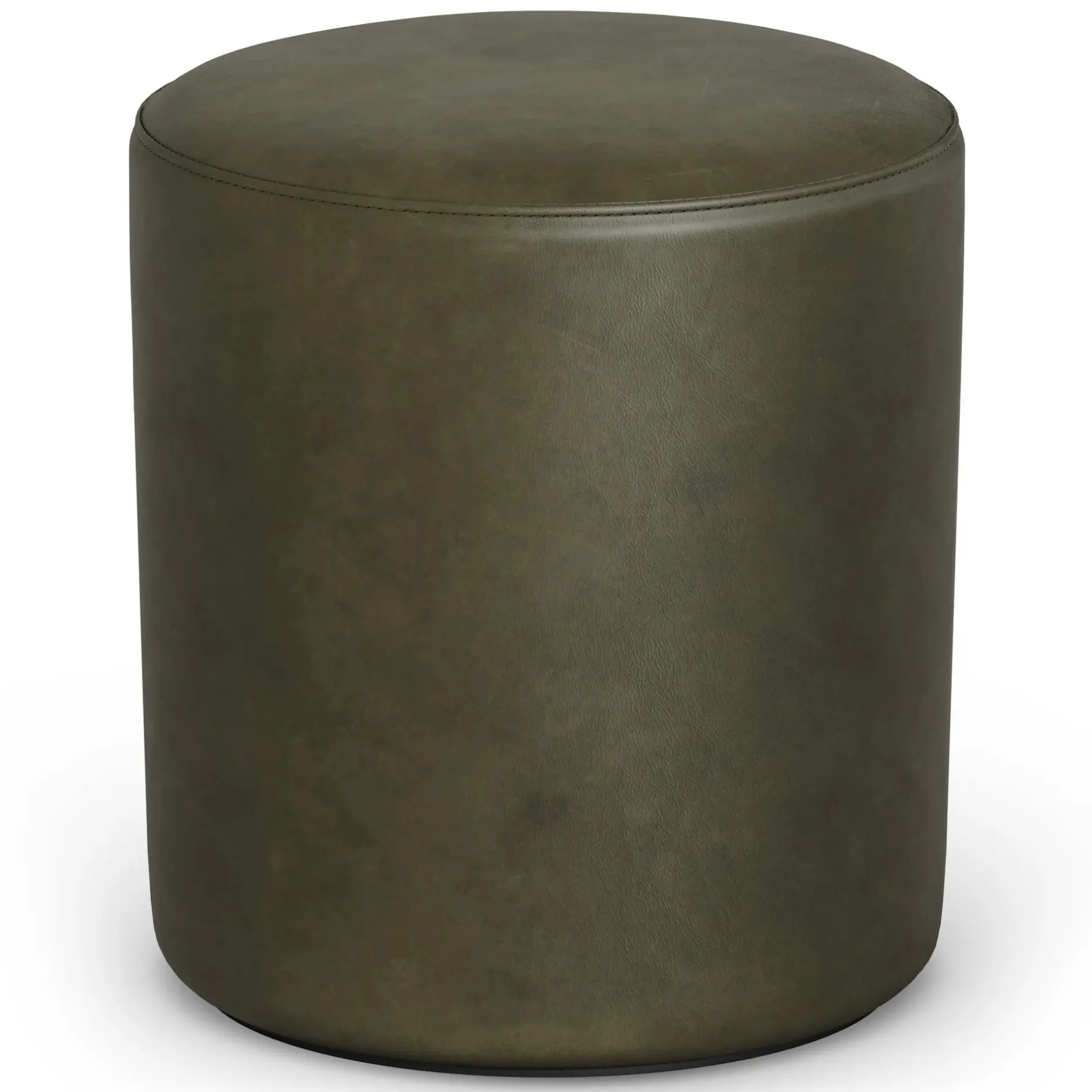 Cilo 16" Leather Ottoman - Charme Green