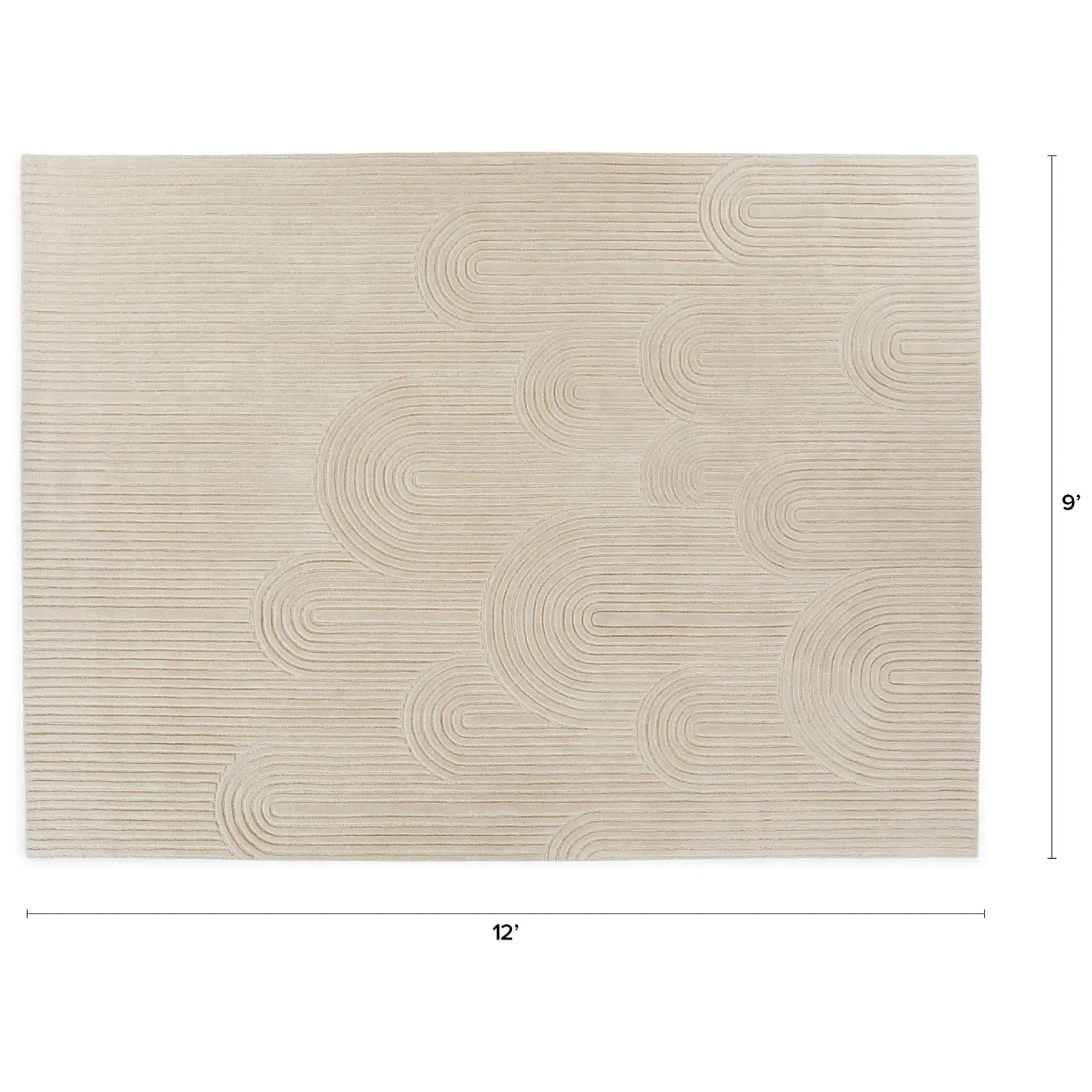 Clem 9 x 12 Wool Rug - Arch Cream