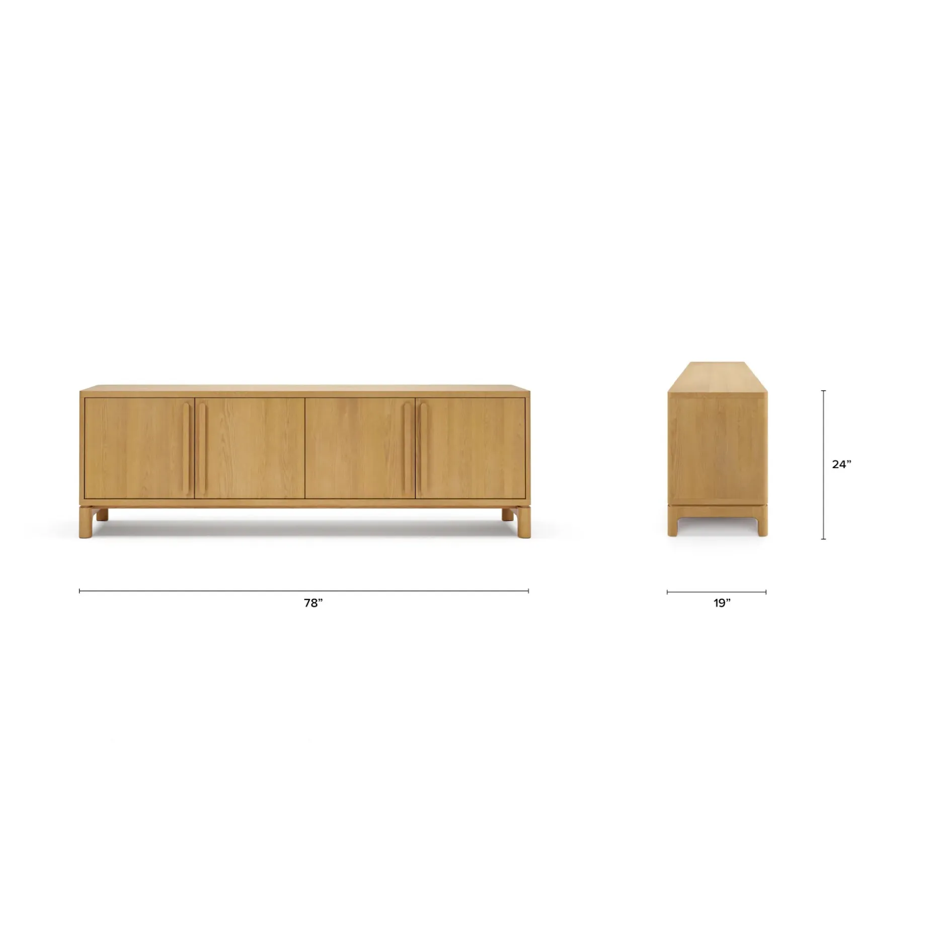 Cosgrove 78" Media Unit - Natural Oak