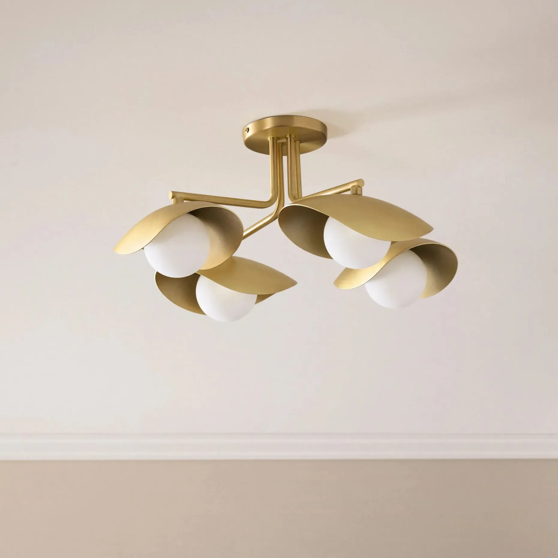Coy Flushmount Ceiling Light - Brass