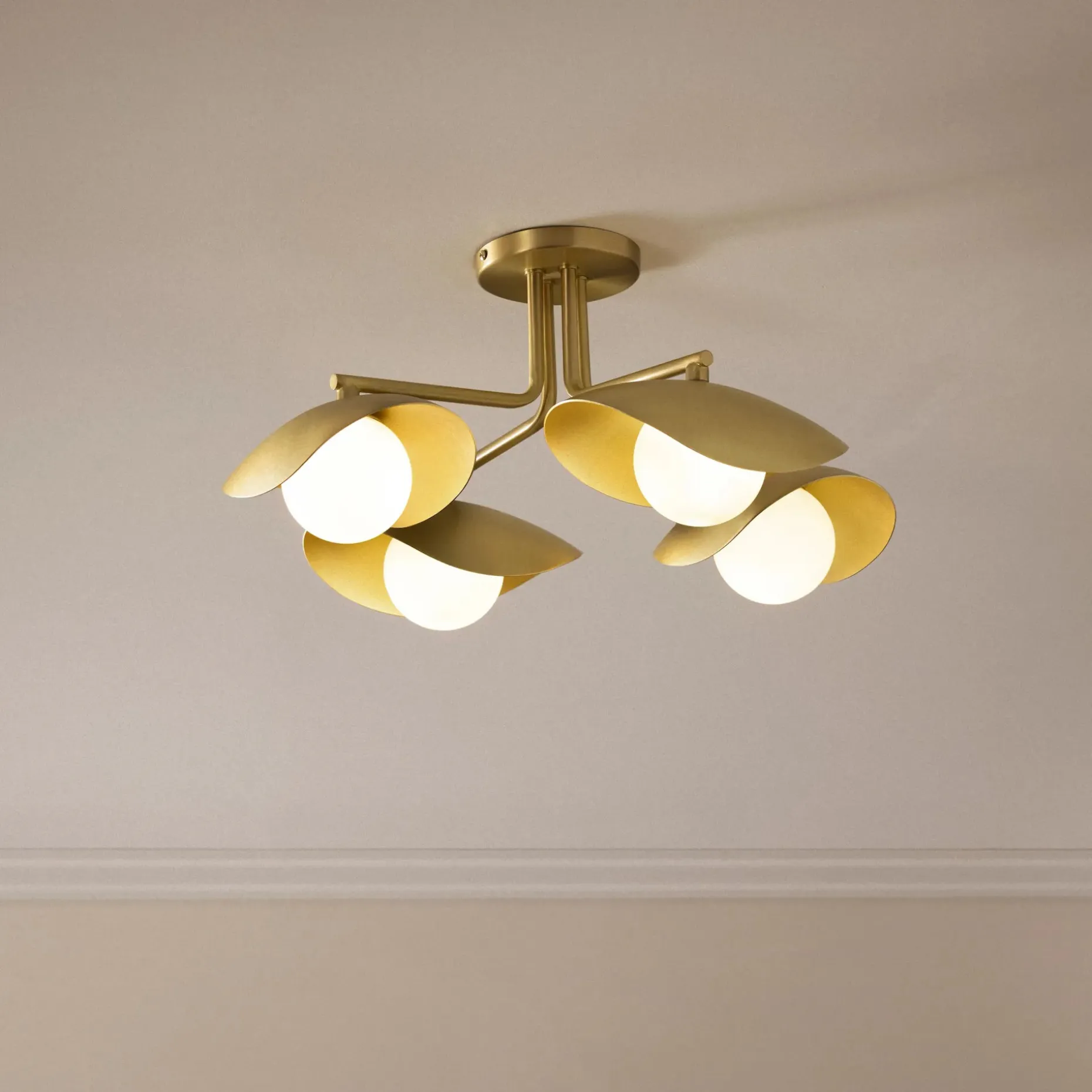 Coy Flushmount Ceiling Light - Brass