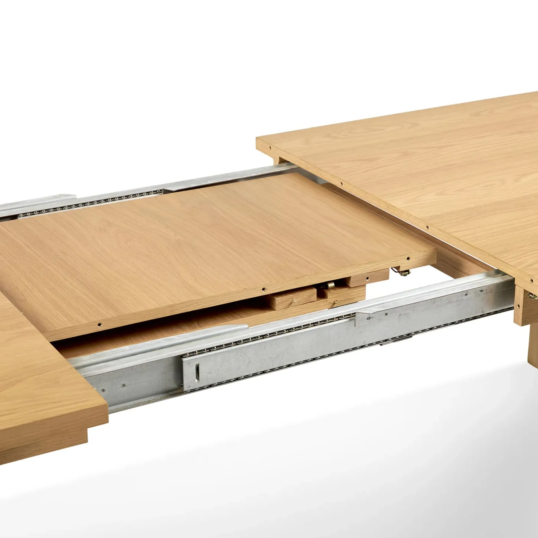 Dako 76.75" - 116" Extendable Dining Table - Natural Oak