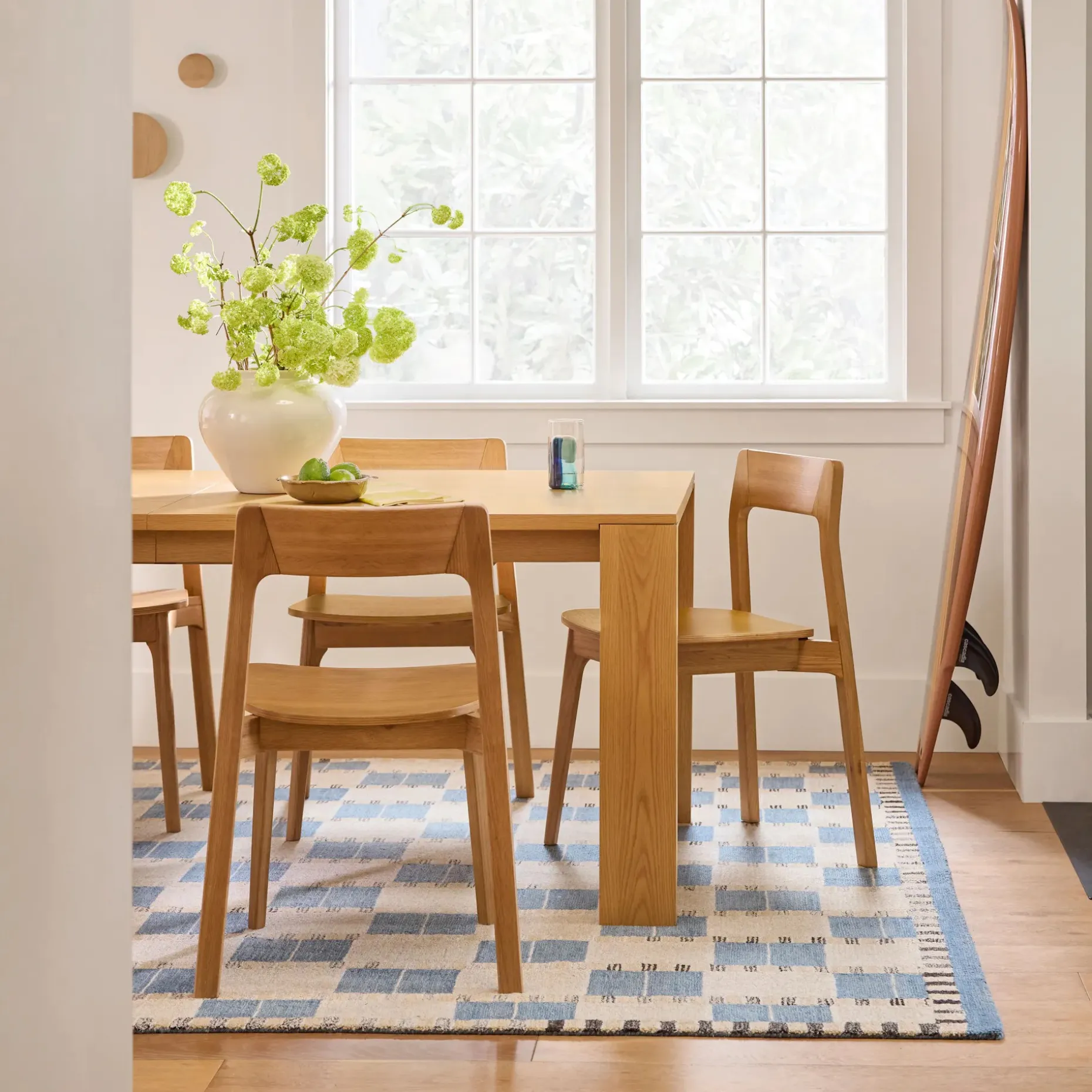 Dako 76.75" - 116" Extendable Dining Table - Natural Oak