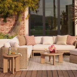 Daphne Outdoor Coffee and Side Table Set - Cloud Eucalyptus