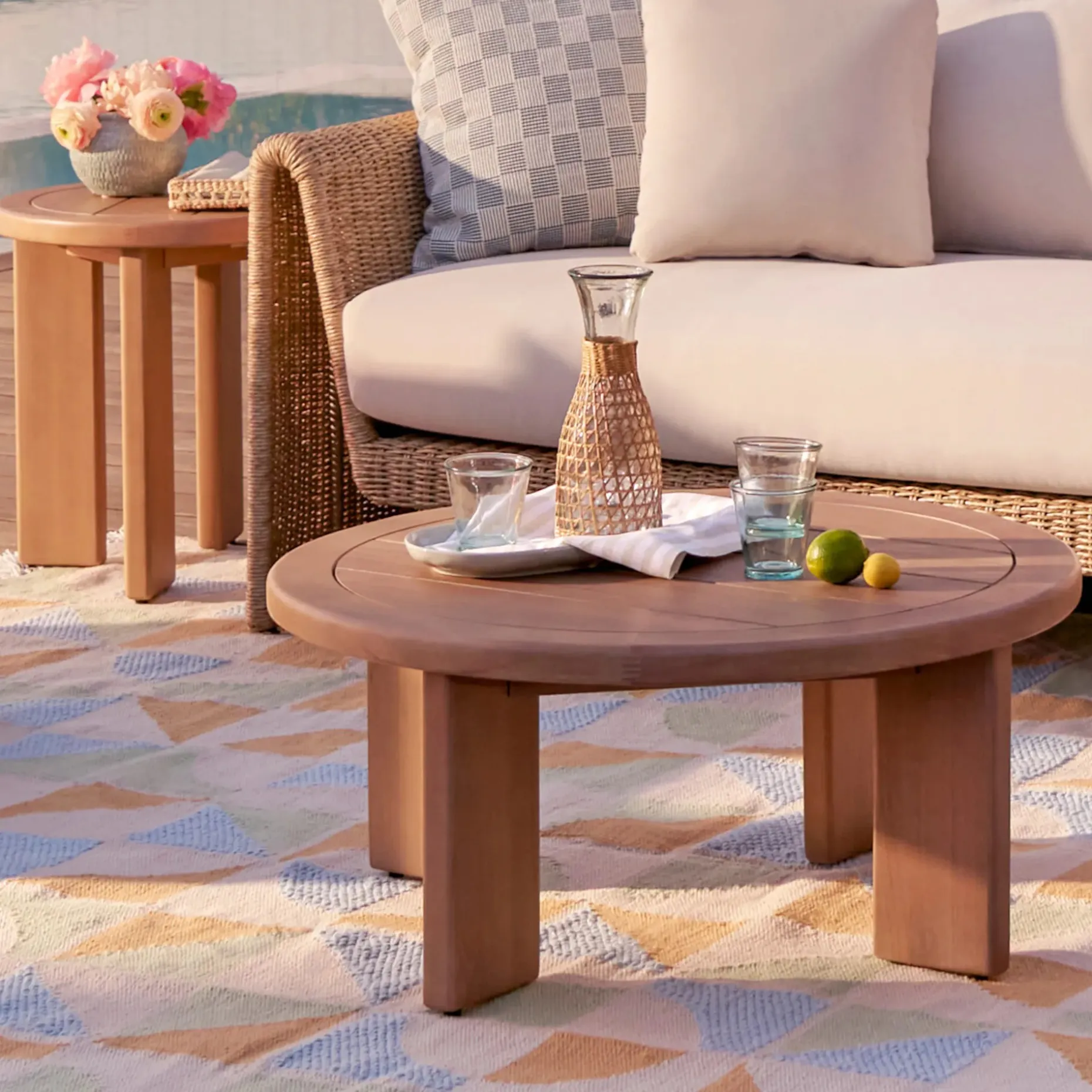 Daphne Outdoor Side Table - Cloud Eucalyptus