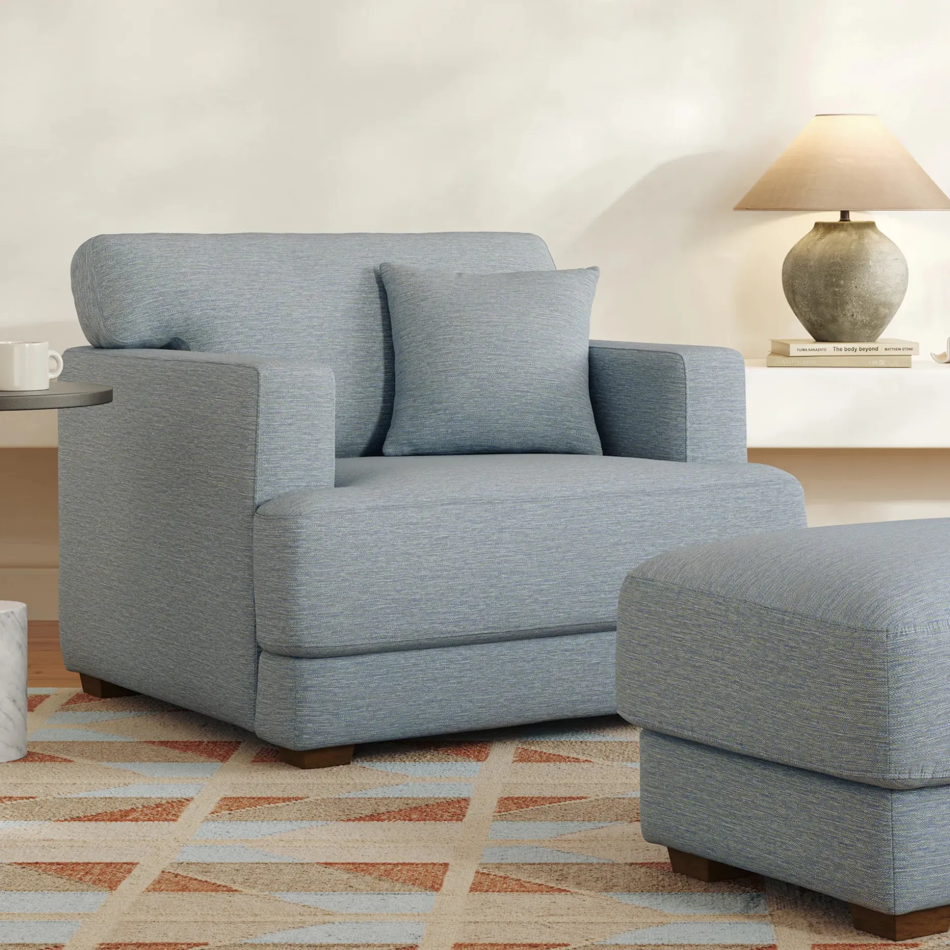 Dawn 40" Lounge Chair - Silver Light Blue