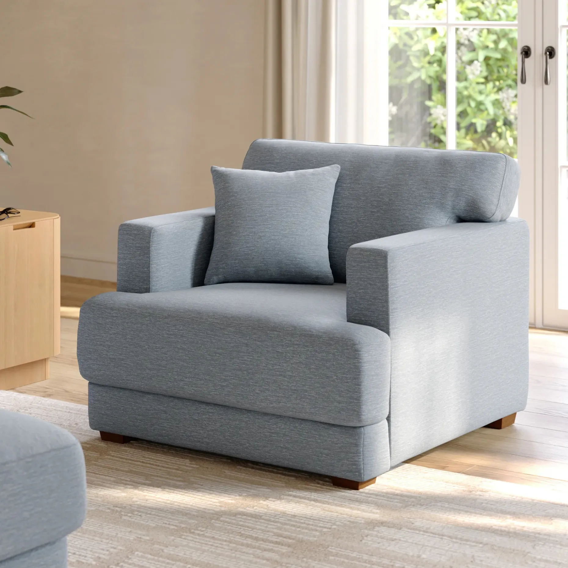 Dawn 40" Lounge Chair - Silver Light Blue
