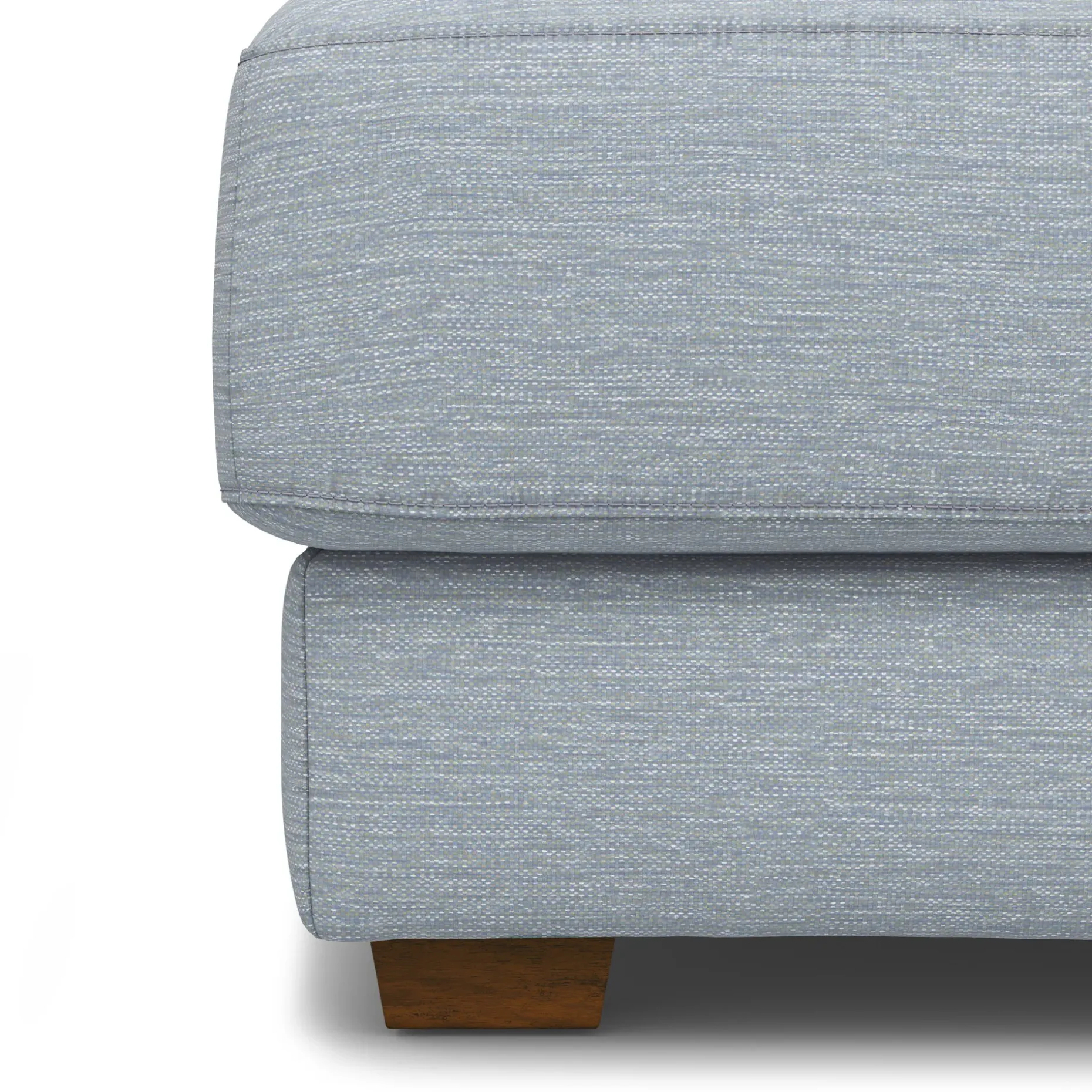 Dawn 36" Ottoman - Silver Light Blue