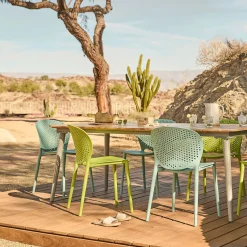 Dot Outdoor Stackable Dining Chair - Malibu Aqua